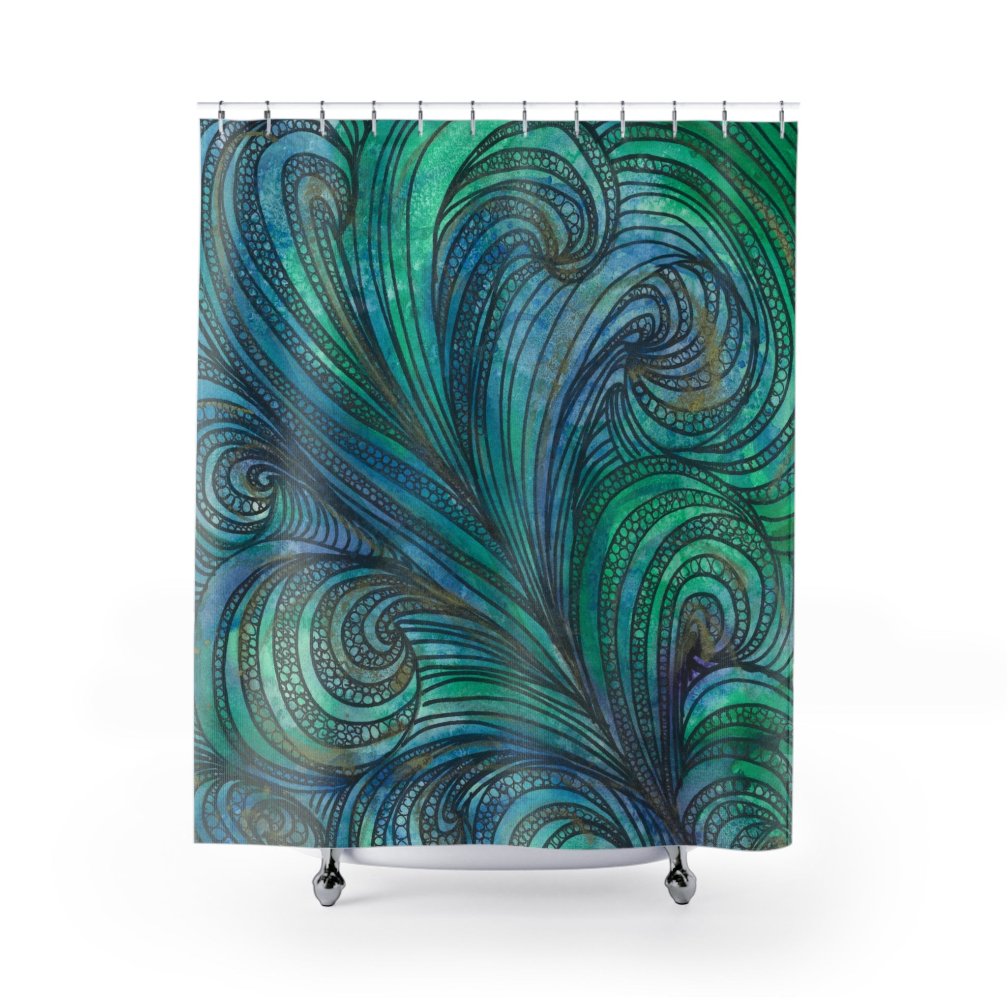Beautiful Shower Curtains to Refresh Your Bathroom. Colourful Abstract Designs. Perfect For Your Bathroom or Special House-Warming Gift #71 Call Of The Sea