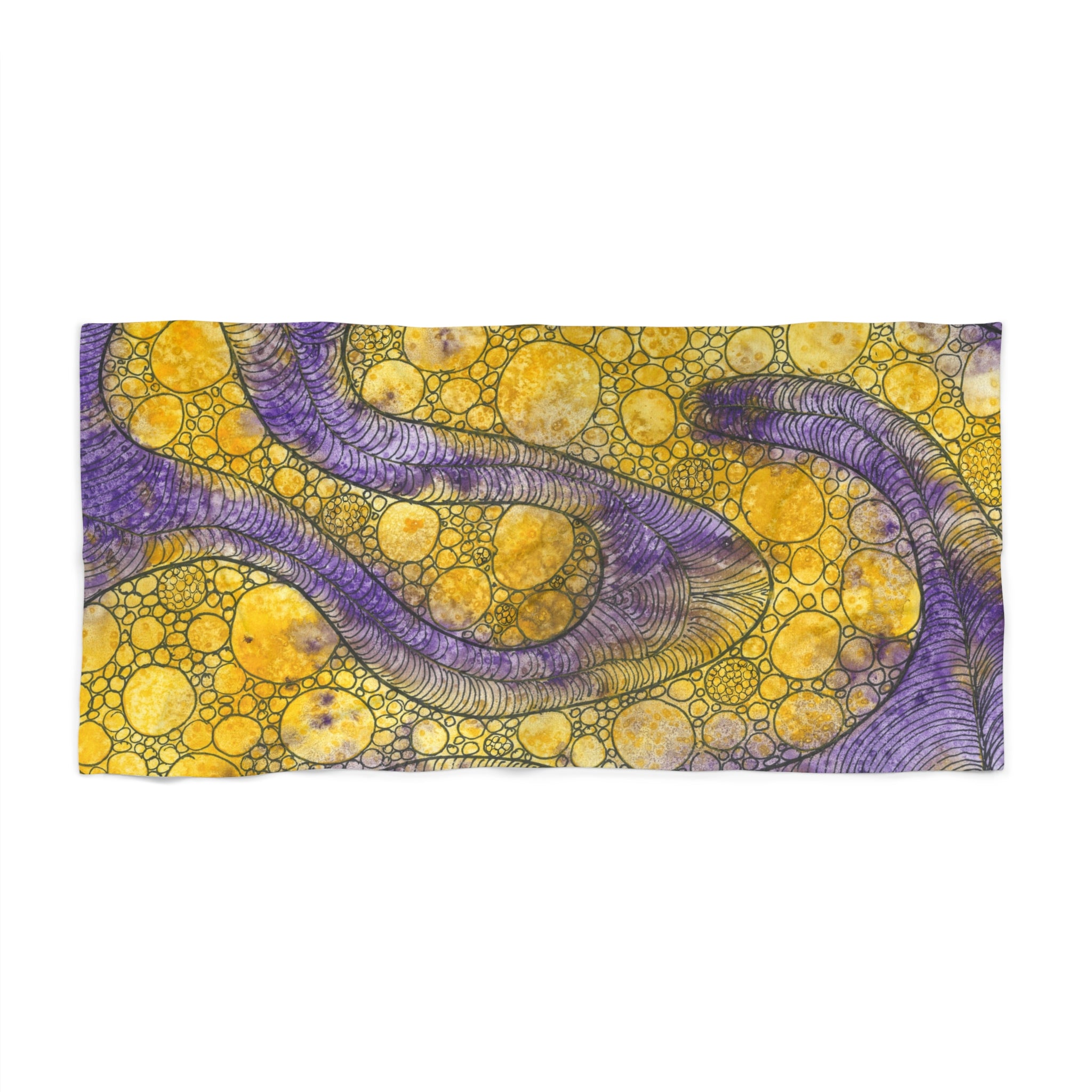 Colourful Abstract Beach Towels, Cotton Loop backing for Durability, 2 Sizes.  For Family and friends or a Special Gift #64 Is Now A Good Time