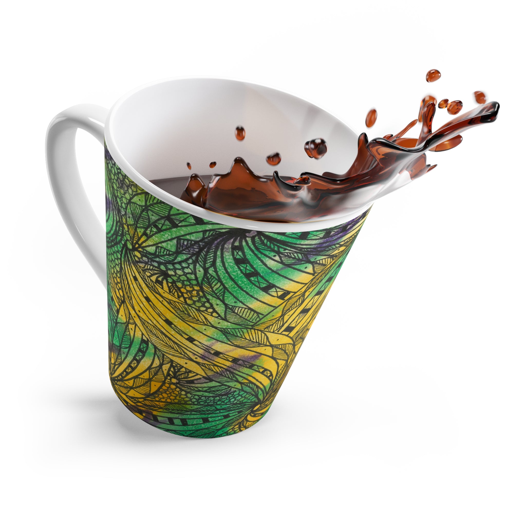 Coffee Mugs and Cups. Colourful Abstract Designs. Perfect for Home, Office or Special Gift #37 Shrubbery