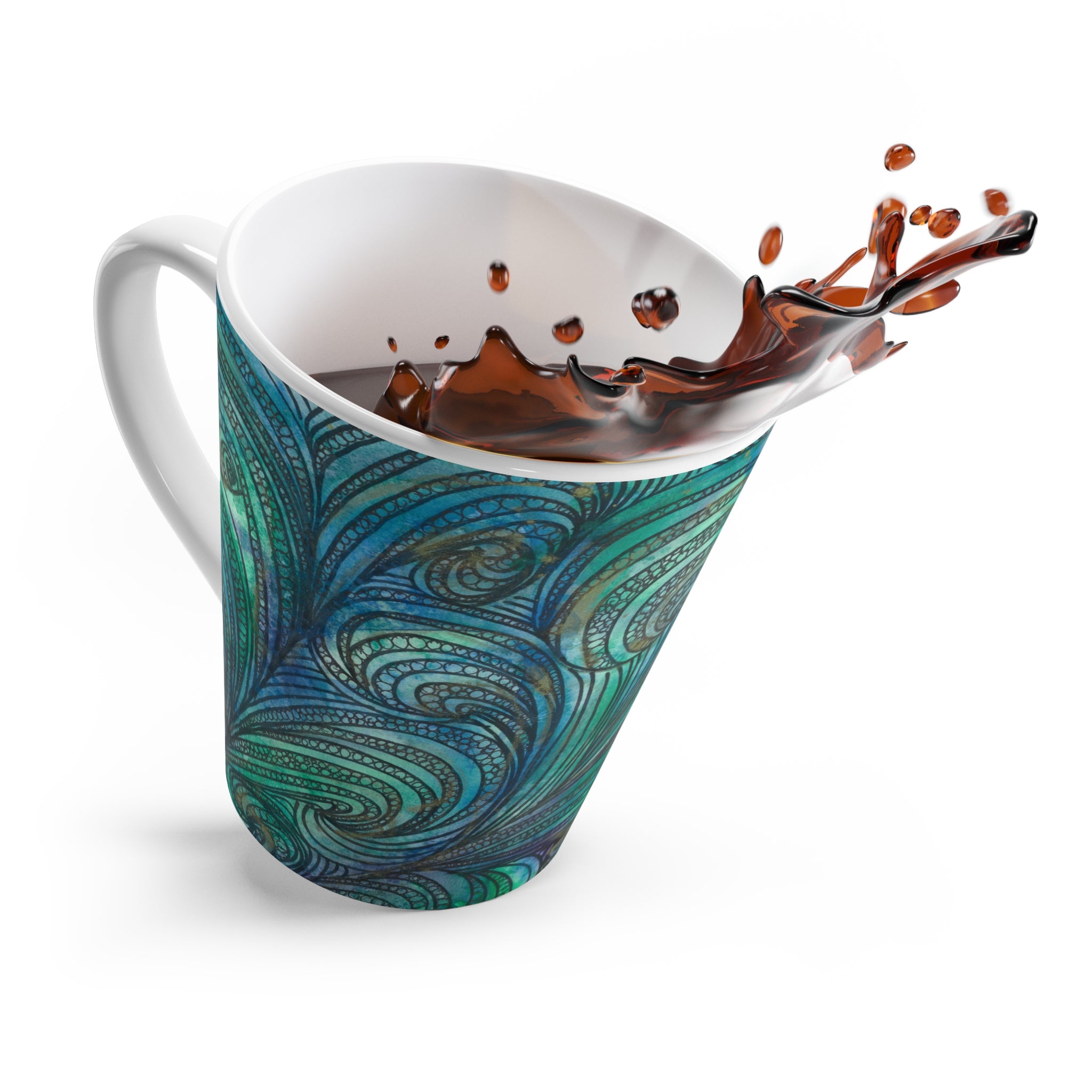 Coffee Mugs and Cups. Colourful Abstract Designs. Perfect for Home, Office or Special Gift #71 Call Of The Sea