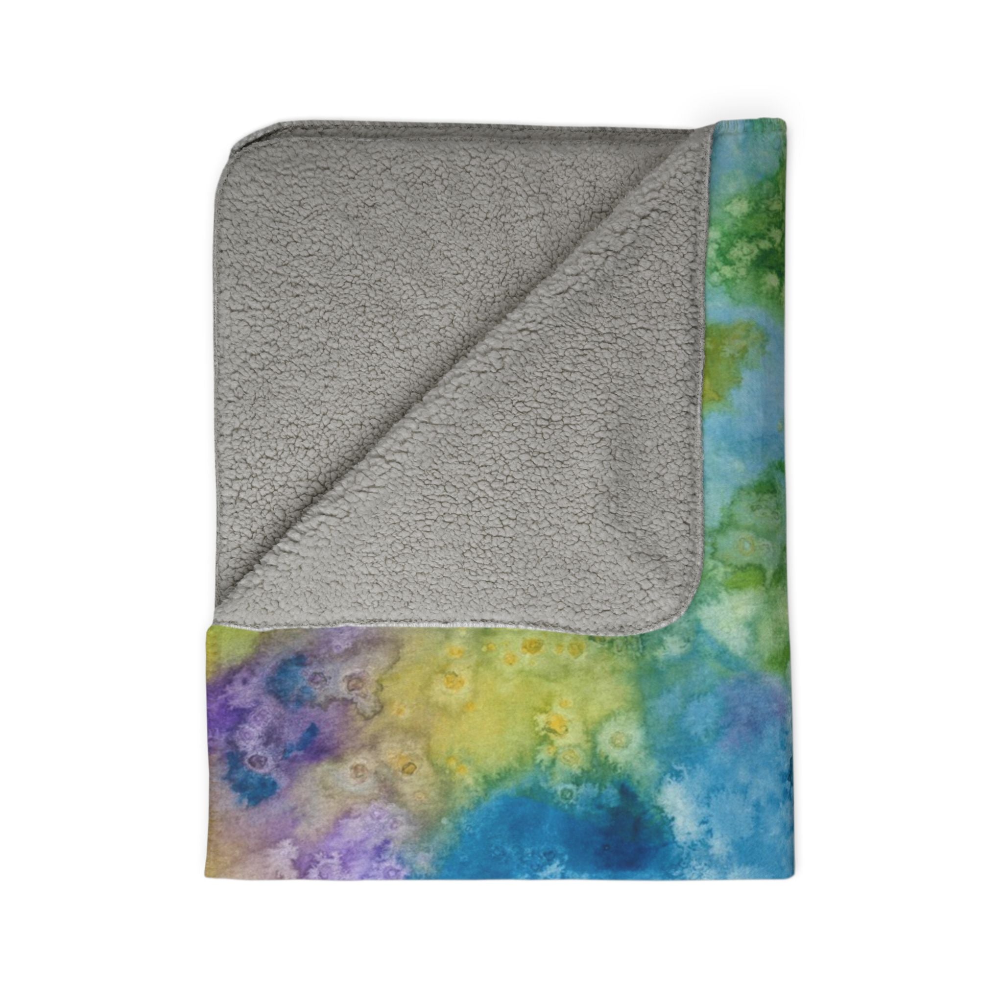 Fleece Throw Blanket, Textured Sherpa Underside, Hemmed, 2 Sizes. Colourful Abstract Design. Perfect for Bedroom, Living Room, or Special Gift #60 Happy Holidays