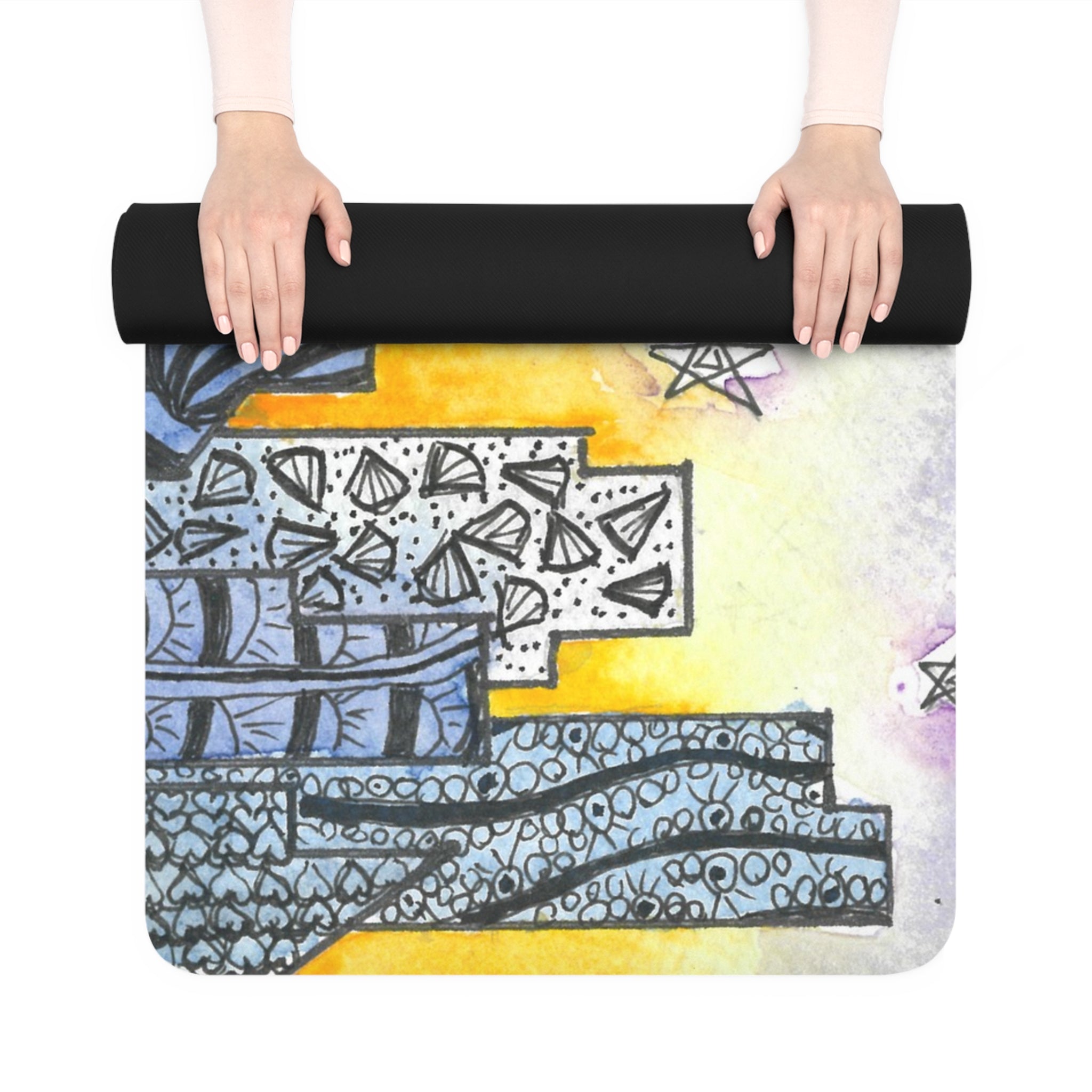 Yoga Mats and Gym Mats. Colourful Abstract Designs. Perfect for Home, Yoga or Gym Class, or a Special Gift #5 In The Shadows