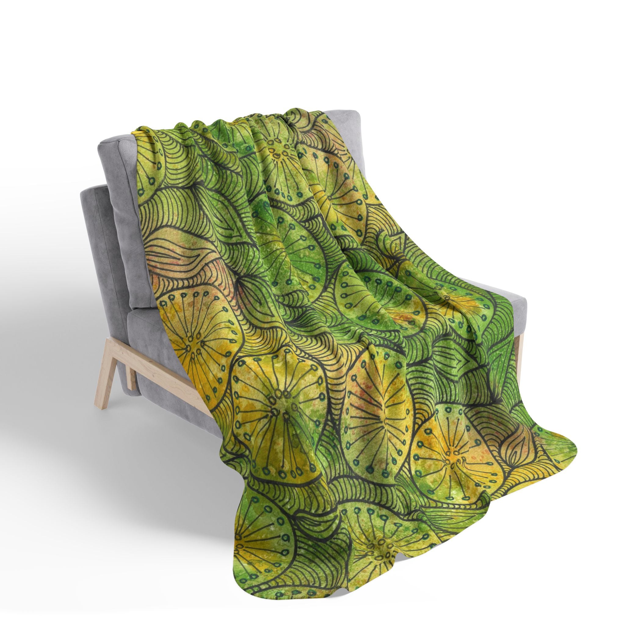 Fleece Throw Blanket, Textured Sherpa Underside, Hemmed, 2 Sizes. Colourful Abstract Design. Perfect for Bedroom, Living Room, or Special Gift #63 Margarita Mondays