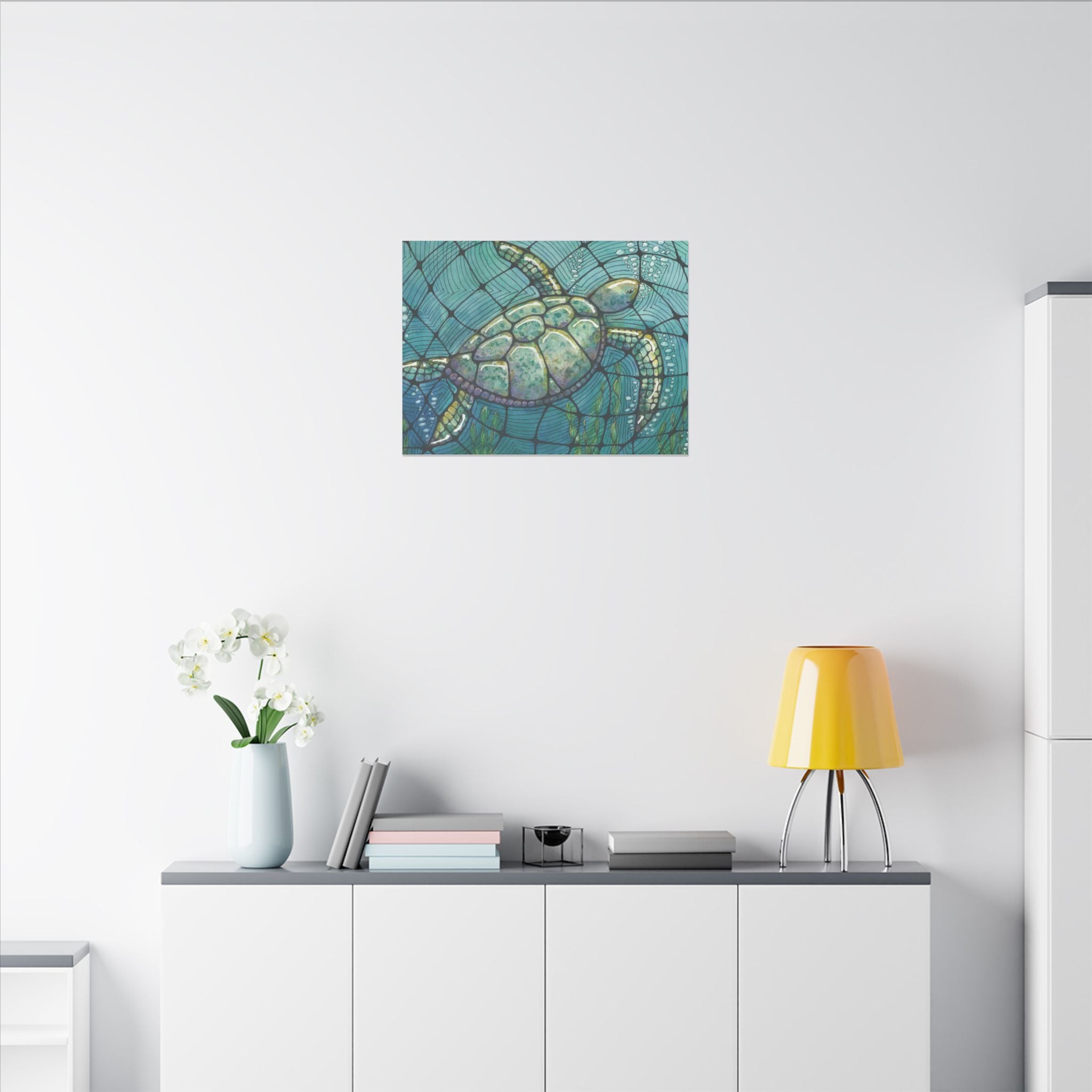 Large Colourful Wall Art, Canvas Prints, For Office, Bedroom or Living Room, or Special Gift #73 Turtling Along