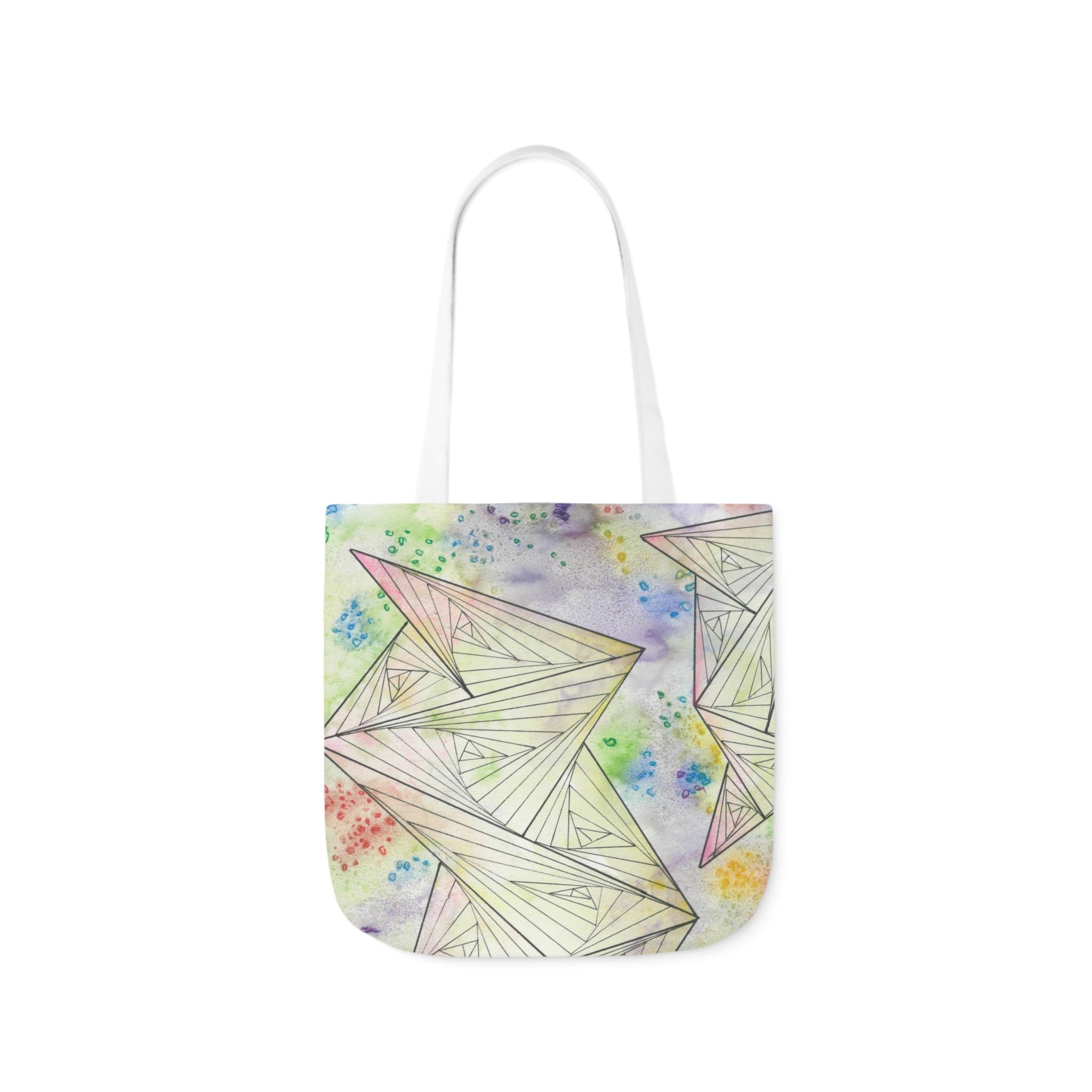 Canvas Tote Bags, Colourful Abstract Designs, 5-Color Straps, 3 Sizes.  For Family and friends or a Special Gift #59 Your Choice