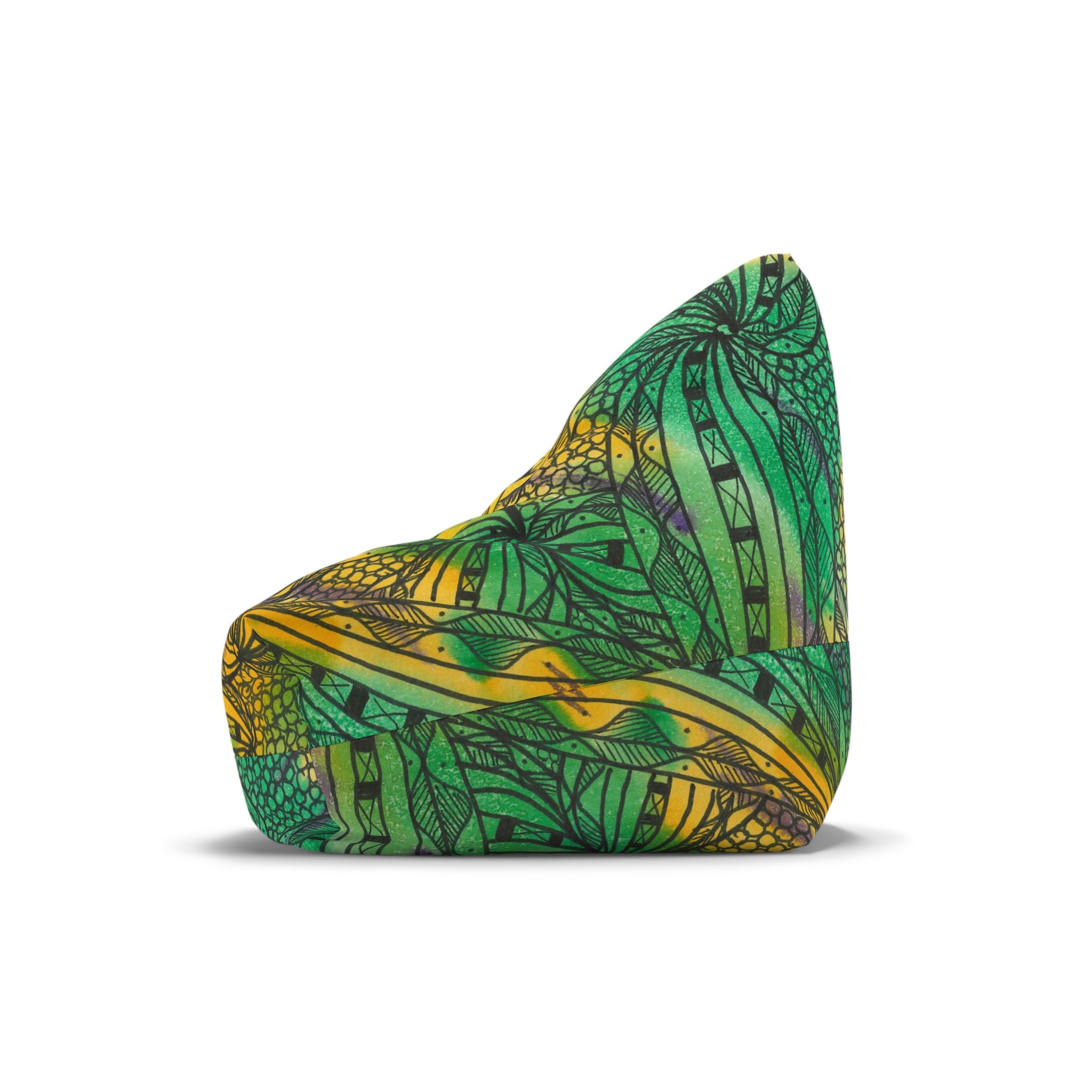 Bean Bag Chair Covers For Indoor & Outdoor - 2 Sizes - Exciting Abstract Design #37 Shrubbery