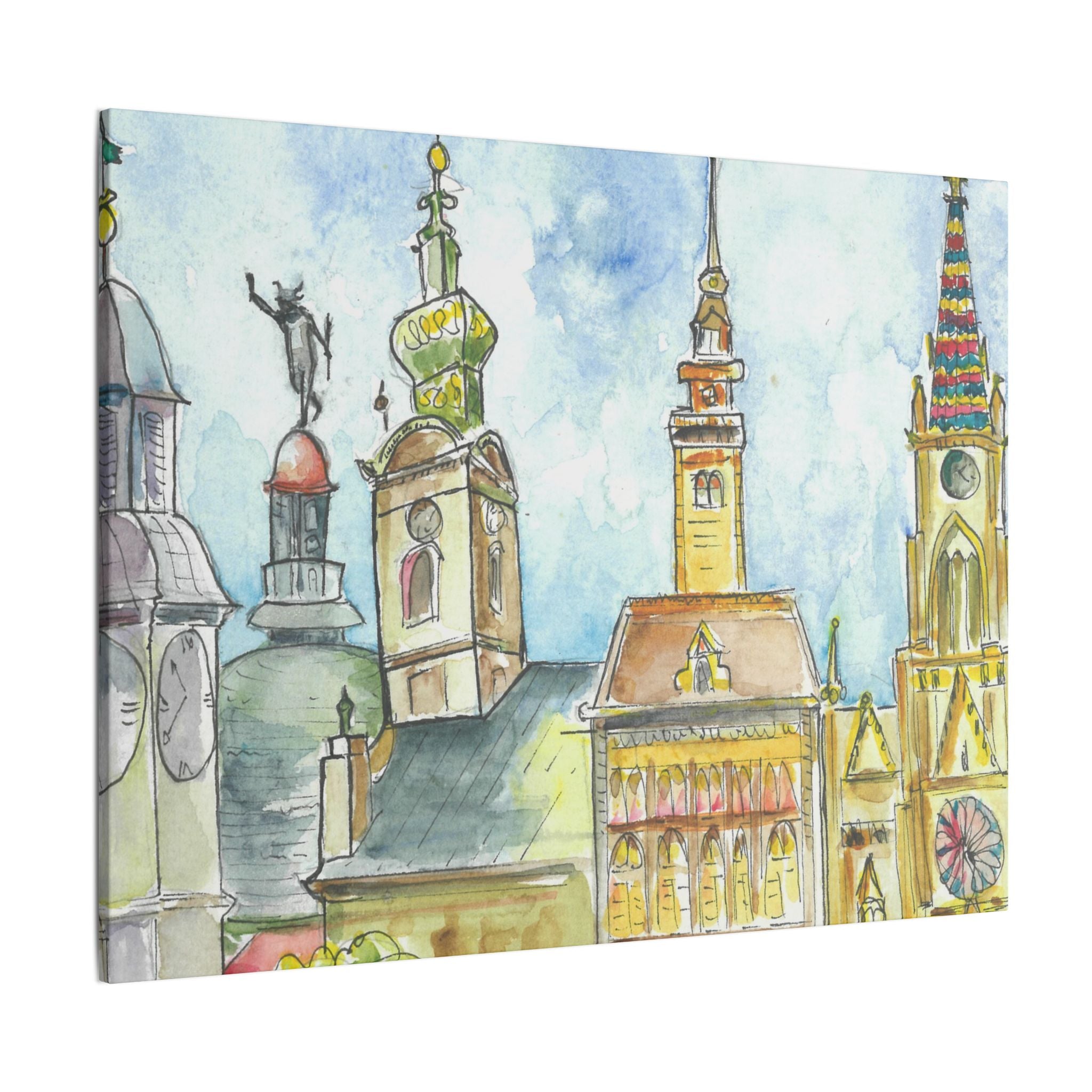 Large Colourful Wall Art, Canvas Prints, For Office, Bedroom or Living Room, or Special Gift #95 Beautiful Novi Sad - Serbia