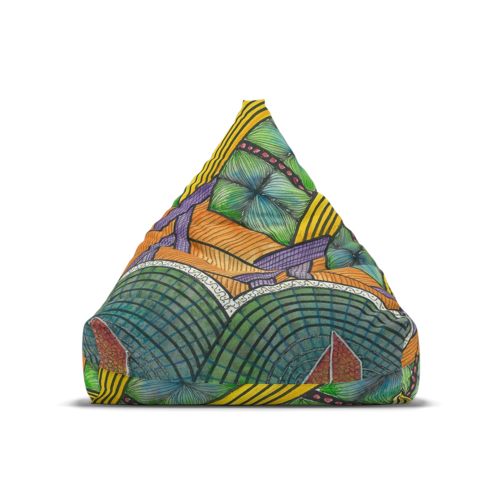 Bean Bag Chair Covers For Indoor & Outdoor - 2 Sizes - Exciting Abstract Design #31 T'Eye Land