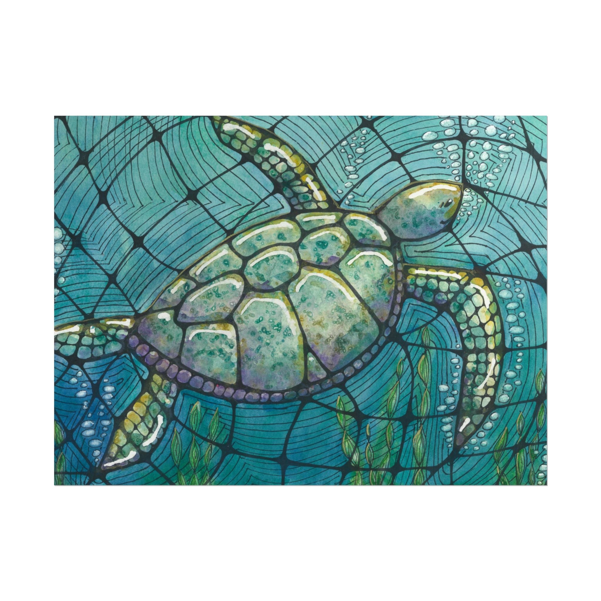 Large Colourful Wall Art, Posters & Prints, For Office, Bedroom or Living Room, or Special Gift #73 Turtling Along