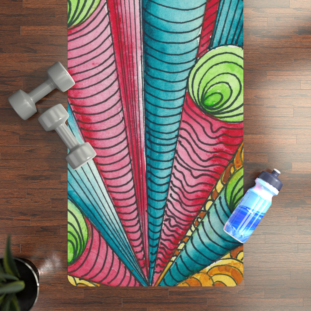 Yoga Mats and Gym Mats. Colourful Abstract Designs. Perfect for Home, Yoga or Gym Class, or a Special Gift #93 On A Mission