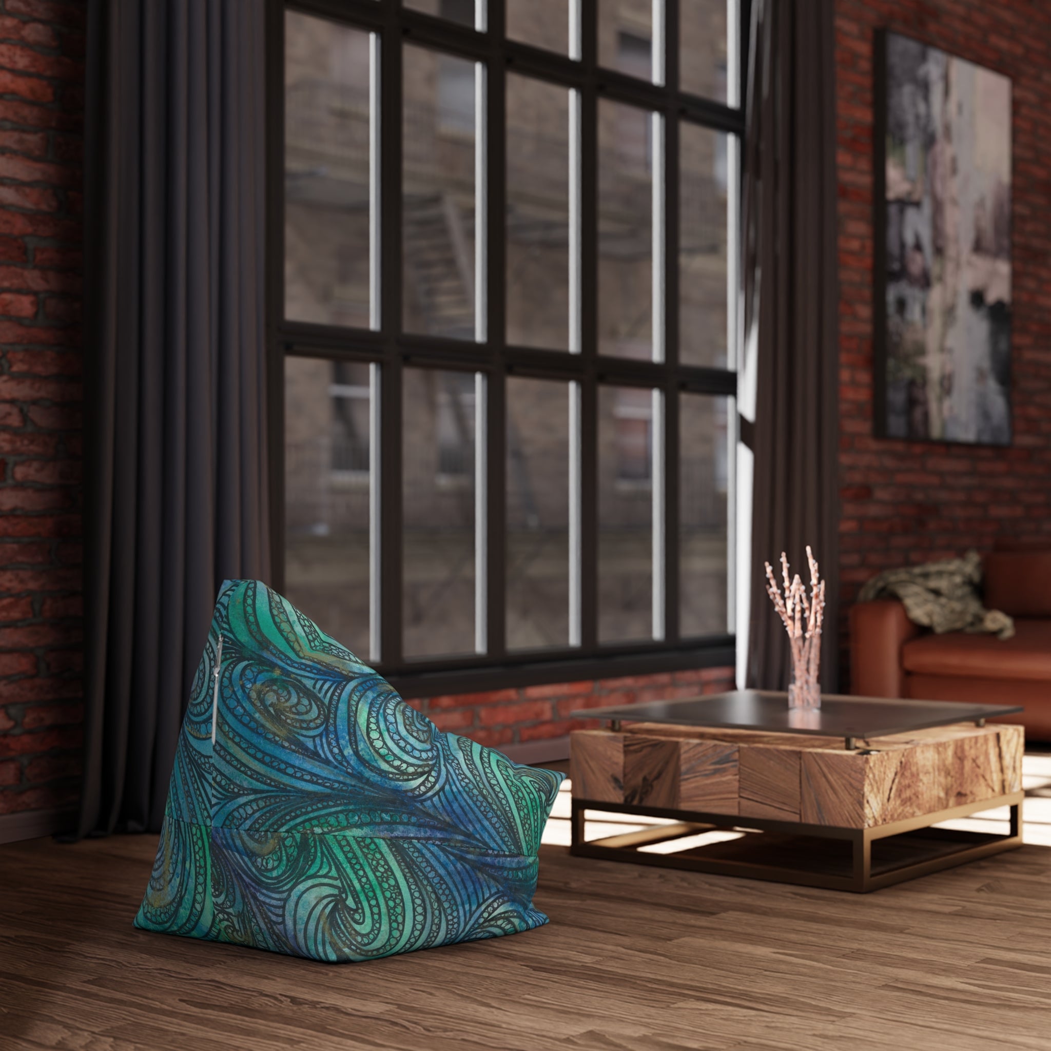 Bean Bag Chair Covers For Indoor & Outdoor - 2 Sizes - Exciting Abstract Design #71 Call of The Sea