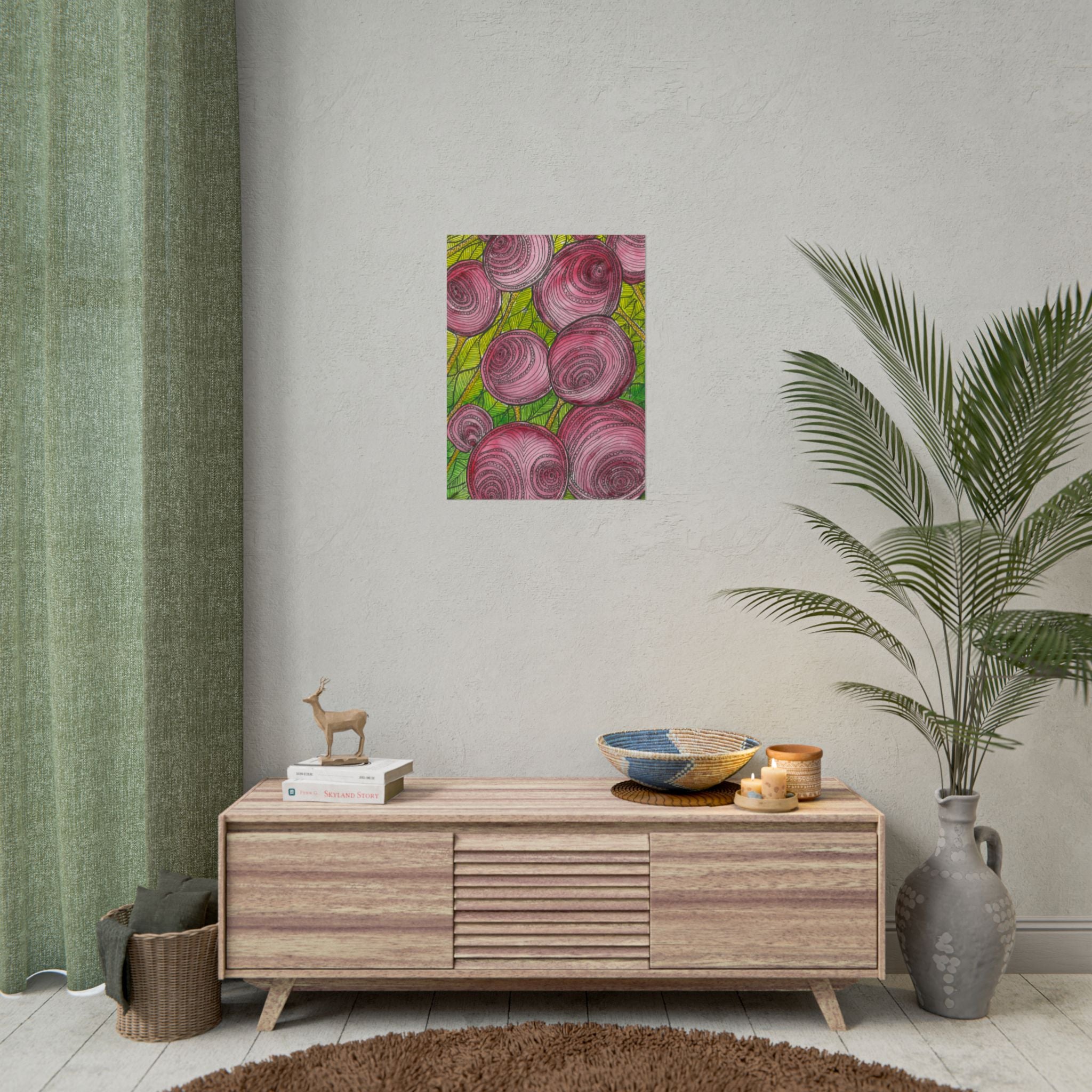 Large Colourful Wall Art, Posters & Prints, For Office, Bedroom or Living Room, or Special Gift #9 Spaced Blossoms