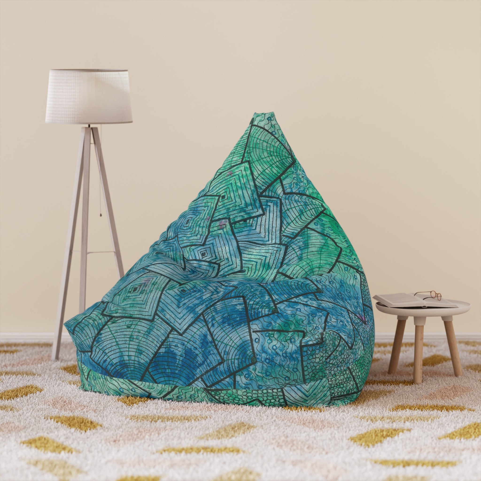 Bean Bag Chair Covers For Indoor & Outdoor - 2 Sizes - Exciting Abstract Design #65 And The Answer Is?