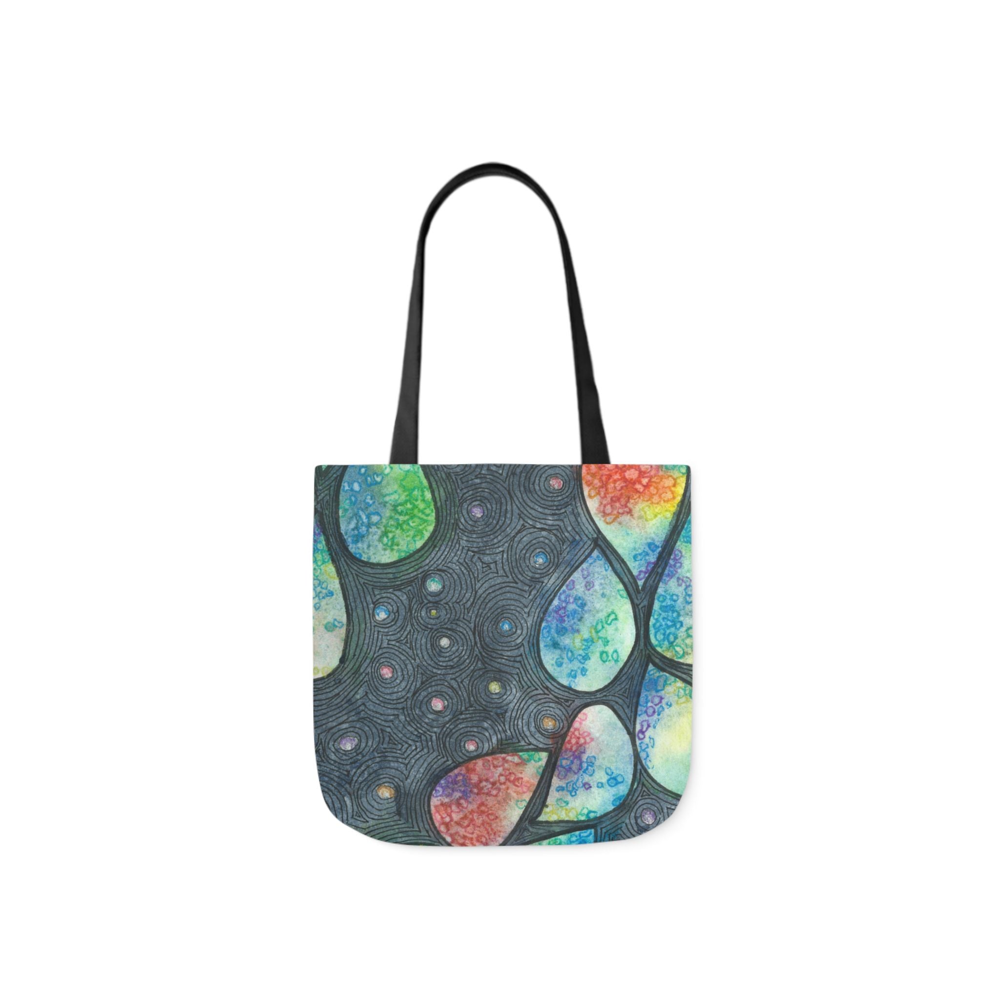 Canvas Tote Bags, Colourful Abstract Designs, 5-Color Straps, 3 Sizes.  For Family and friends or a Special Gift #30 Give Us A Minute