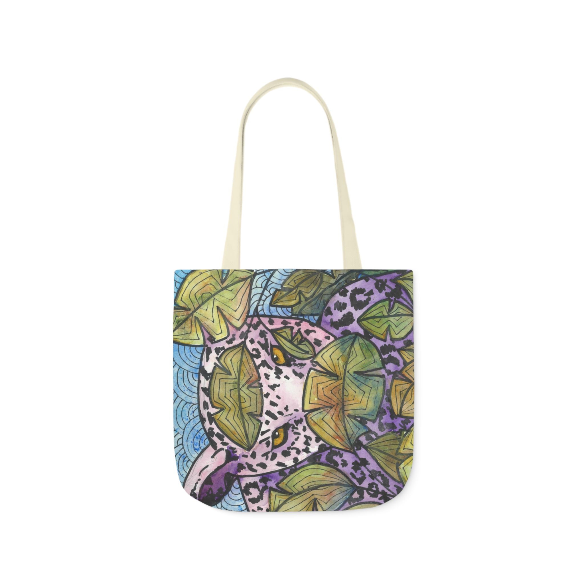 Canvas Tote Bags, Colourful Abstract Designs, 5-Color Straps, 3 Sizes.  For Family and friends or a Special Gift #76 Purrfect Blend