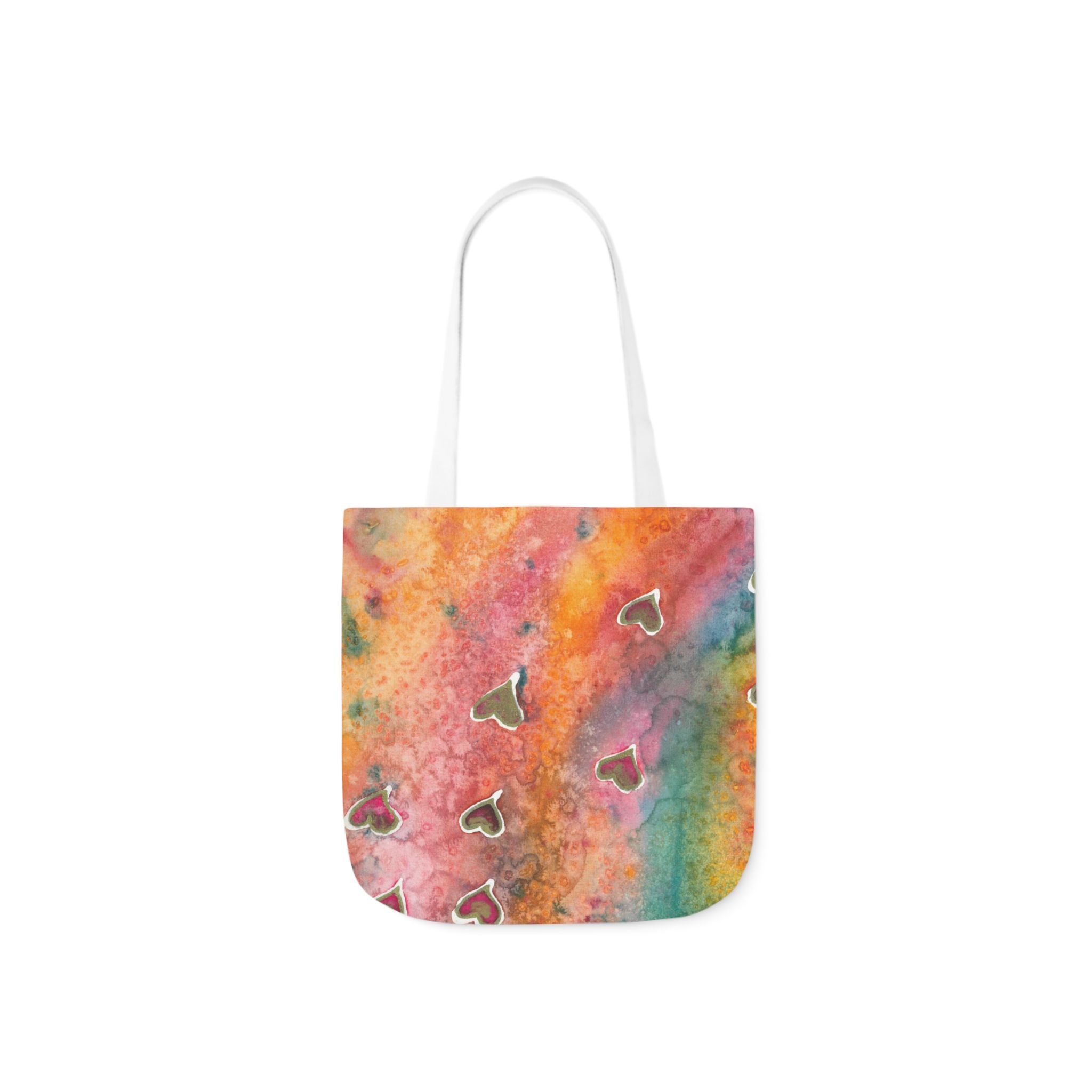 Canvas Tote Bags, Colourful Abstract Designs, 5-Color Straps, 3 Sizes.  For Family and friends or a Special Gift #96 Love Friendship Integrity