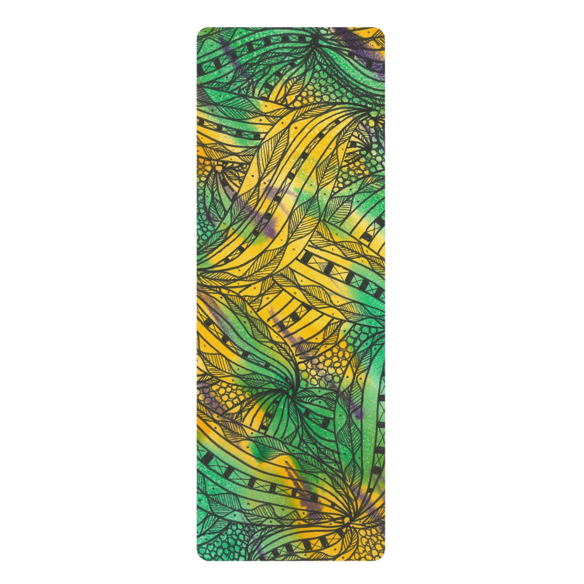 Yoga Mats and Gym Mats. Colourful Abstract Designs. Perfect for Home, Yoga or Gym Class, or a Special Gift #37 Shrubbery