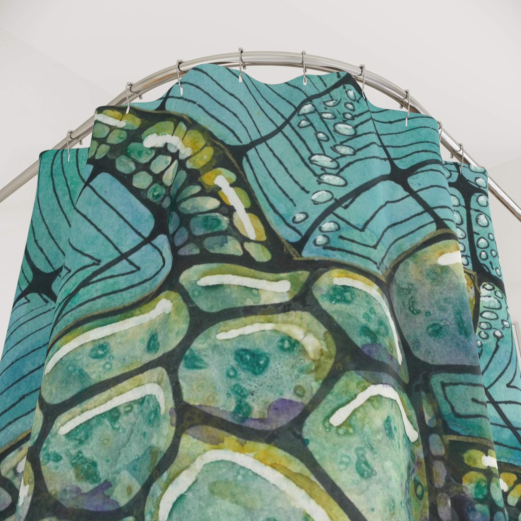 Beautiful Shower Curtains to Refresh Your Bathroom. Colourful Abstract Designs. Perfect For Your Bathroom or Special House-Warming Gift #73 Turtling Along