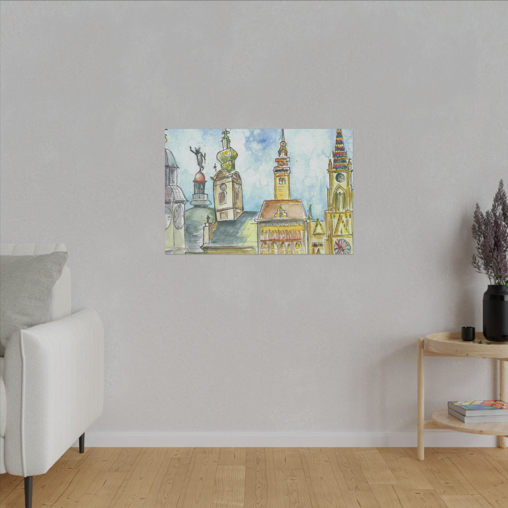 Large Colourful Wall Art, Canvas Prints, For Office, Bedroom or Living Room, or Special Gift #95 Beautiful Novi Sad - Serbia