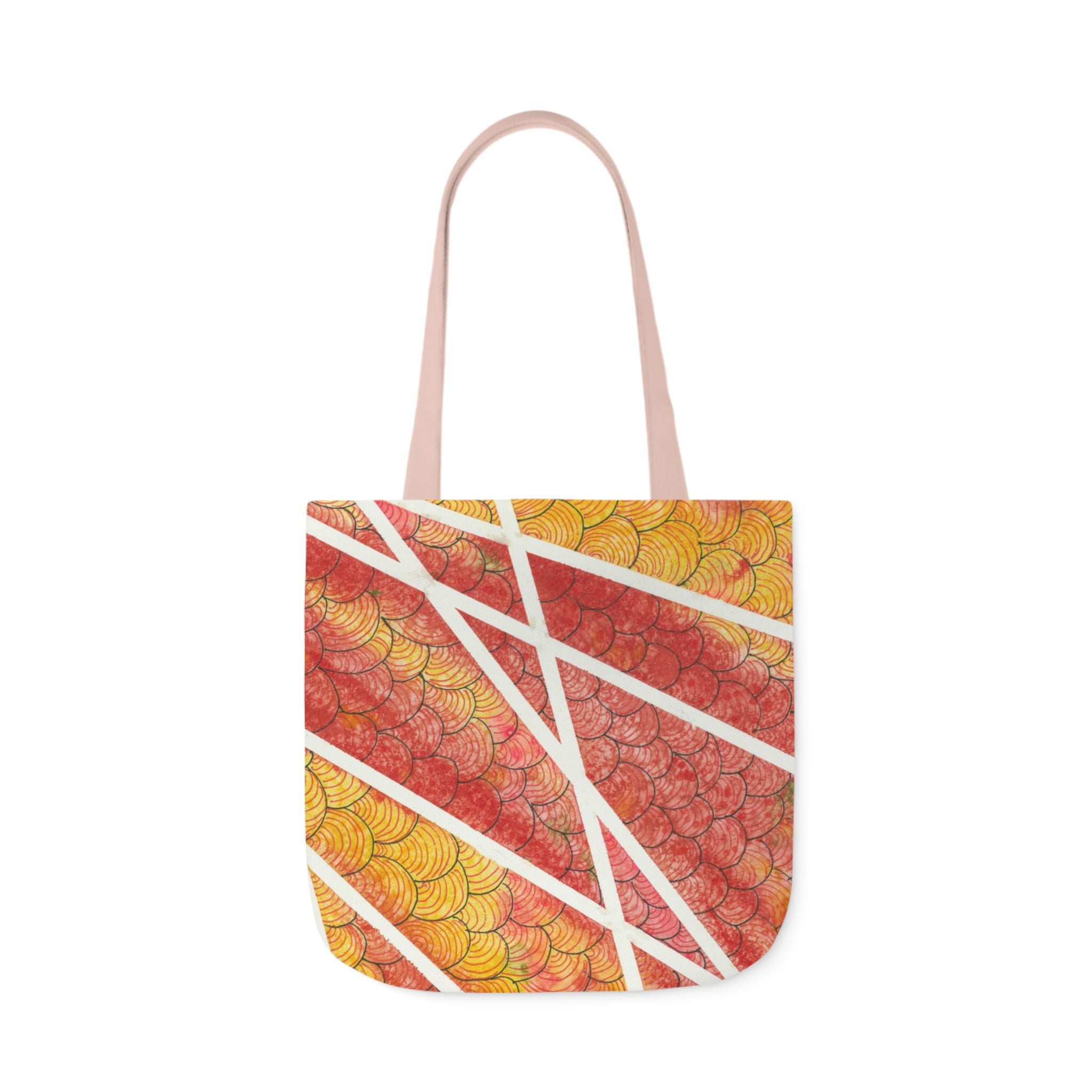 Canvas Tote Bags, Colourful Abstract Designs, 5-Color Straps, 3 Sizes.  For Family and friends or a Special Gift #67 Max Mimosa