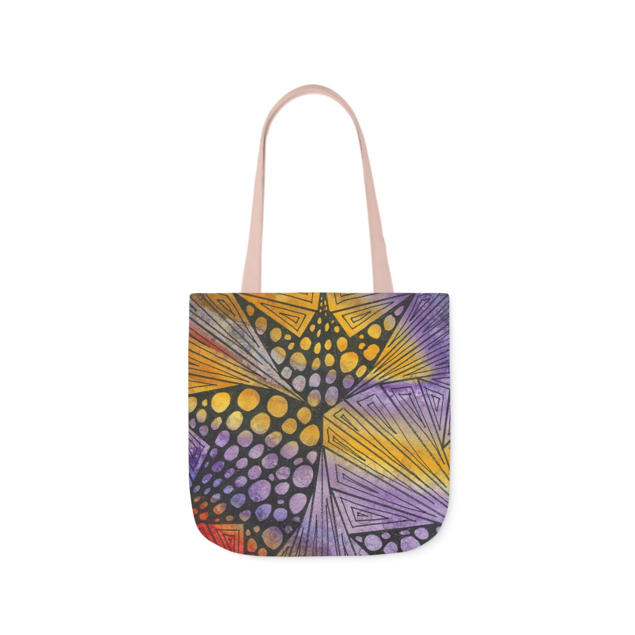 Canvas Tote Bags, Colourful Abstract Designs, 5-Color Straps, 3 Sizes.  For Family and friends or a Special Gift #82 Fighting Delusions