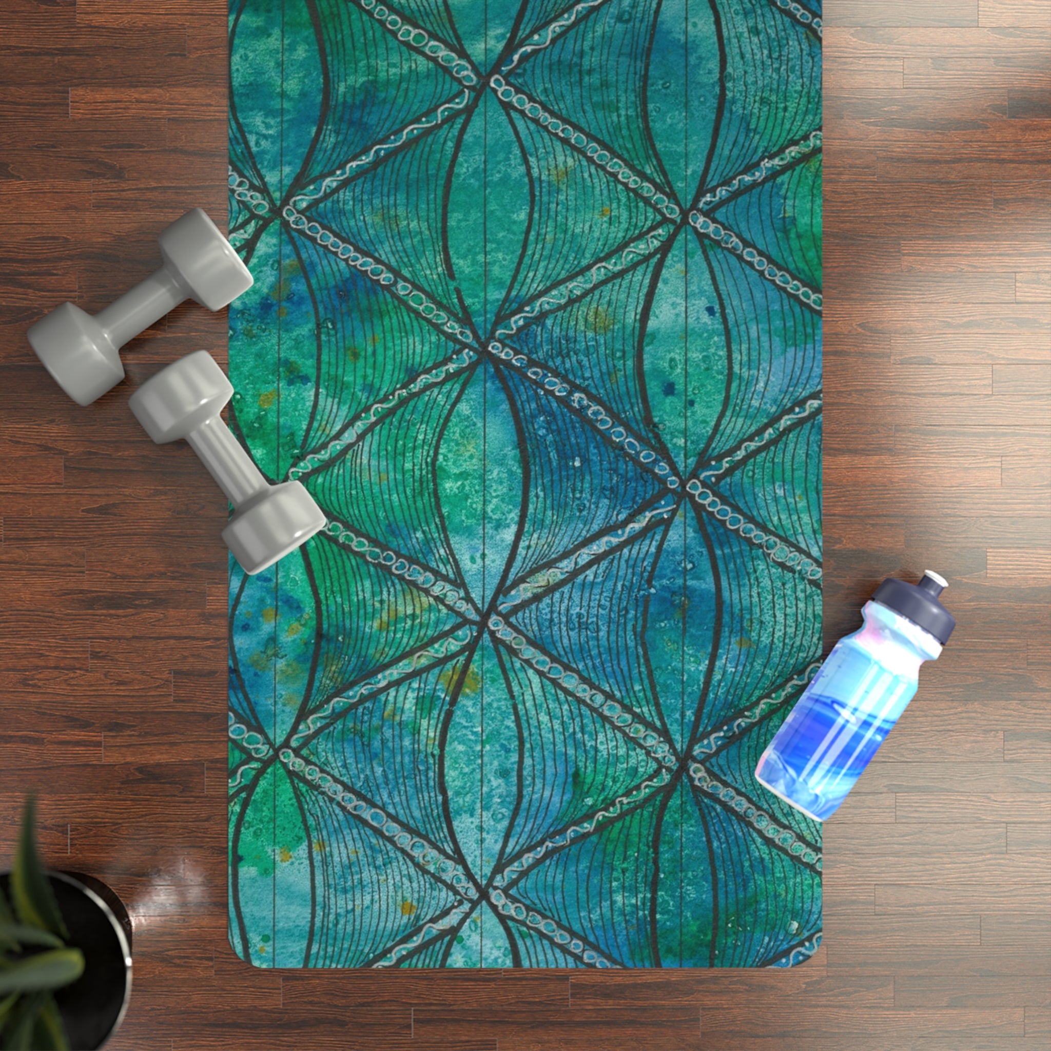 Yoga Mats and Gym Mats. Colourful Abstract Designs. Perfect for Home, Yoga or Gym Class, or a Special Gift #58 Hows The Serenity
