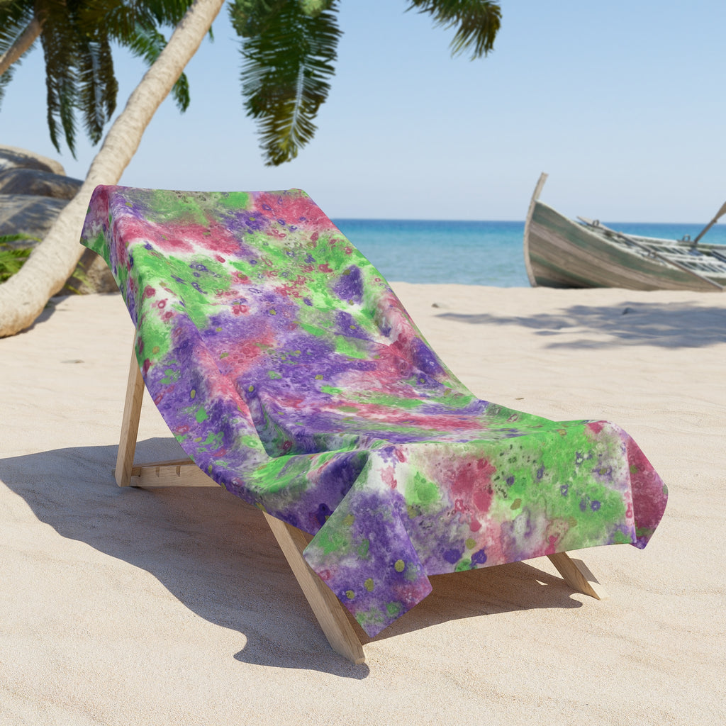 Colourful Abstract Beach Towels, Cotton Loop backing for Durability, 2 Sizes.  For Family and friends or a Special Gift #100 Immortal Being