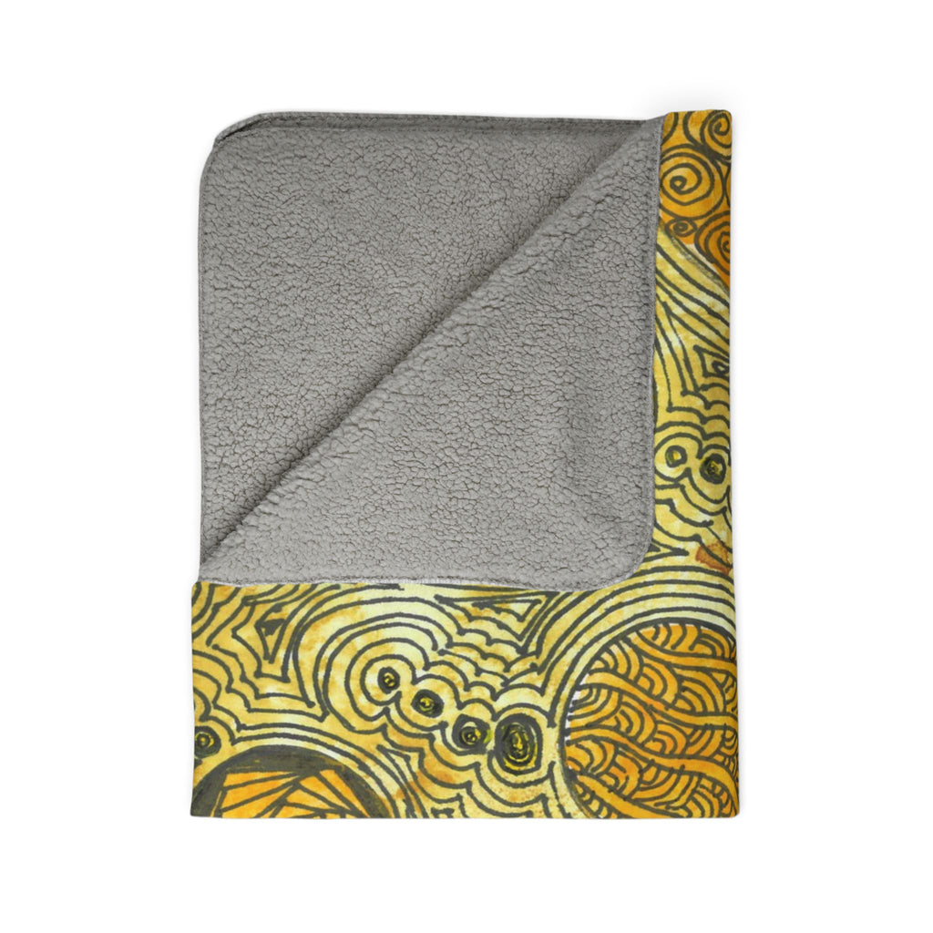 Fleece Throw Blanket, Textured Sherpa Underside, Hemmed, 2 Sizes. Colourful Abstract Design. Perfect for Bedroom, Living Room, or Special Gift #38 The Conversationalist