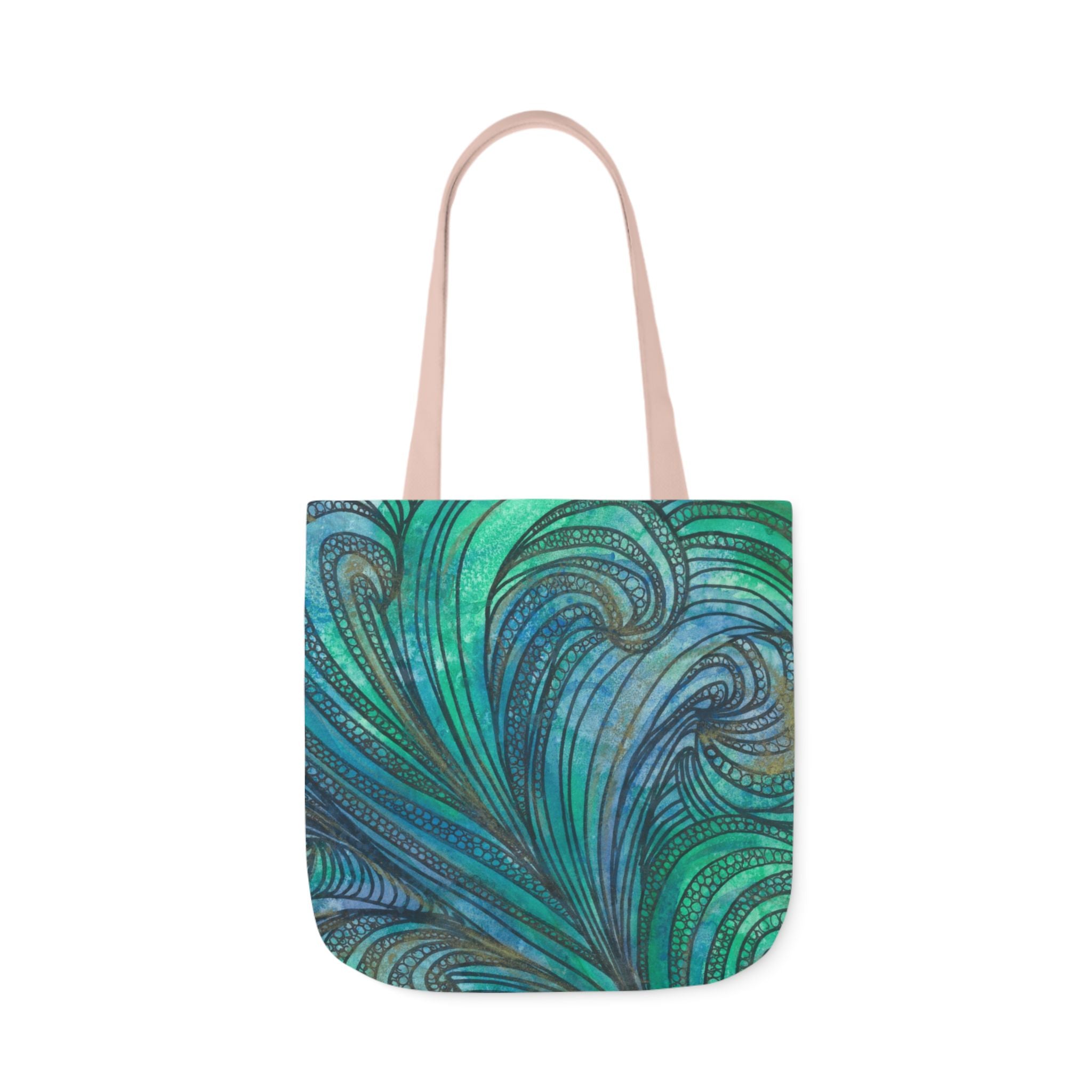 Canvas Tote Bags, Colourful Abstract Designs, 5-Color Straps, 3 Sizes.  For Family and friends or a Special Gift #71 Call Of The Sea