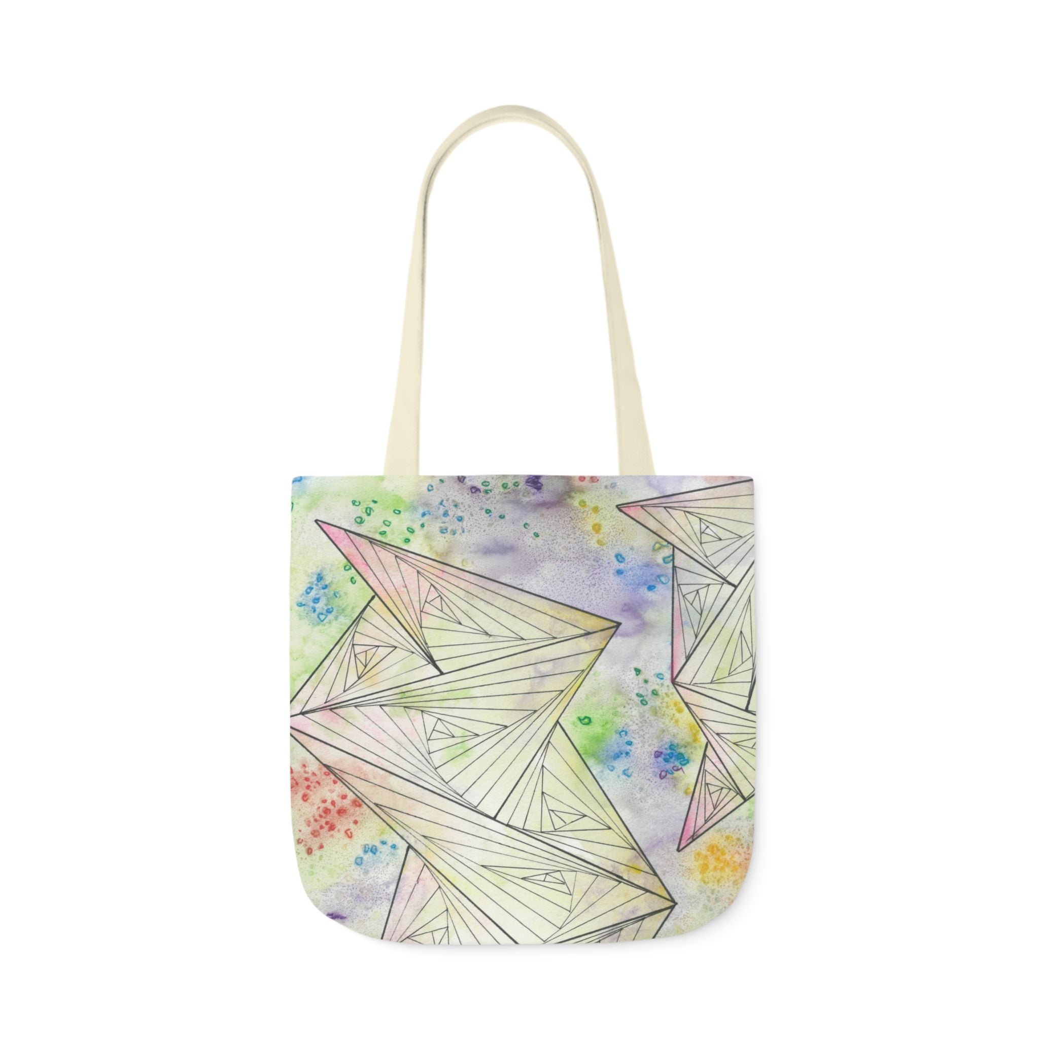 Canvas Tote Bags, Colourful Abstract Designs, 5-Color Straps, 3 Sizes.  For Family and friends or a Special Gift #59 Your Choice