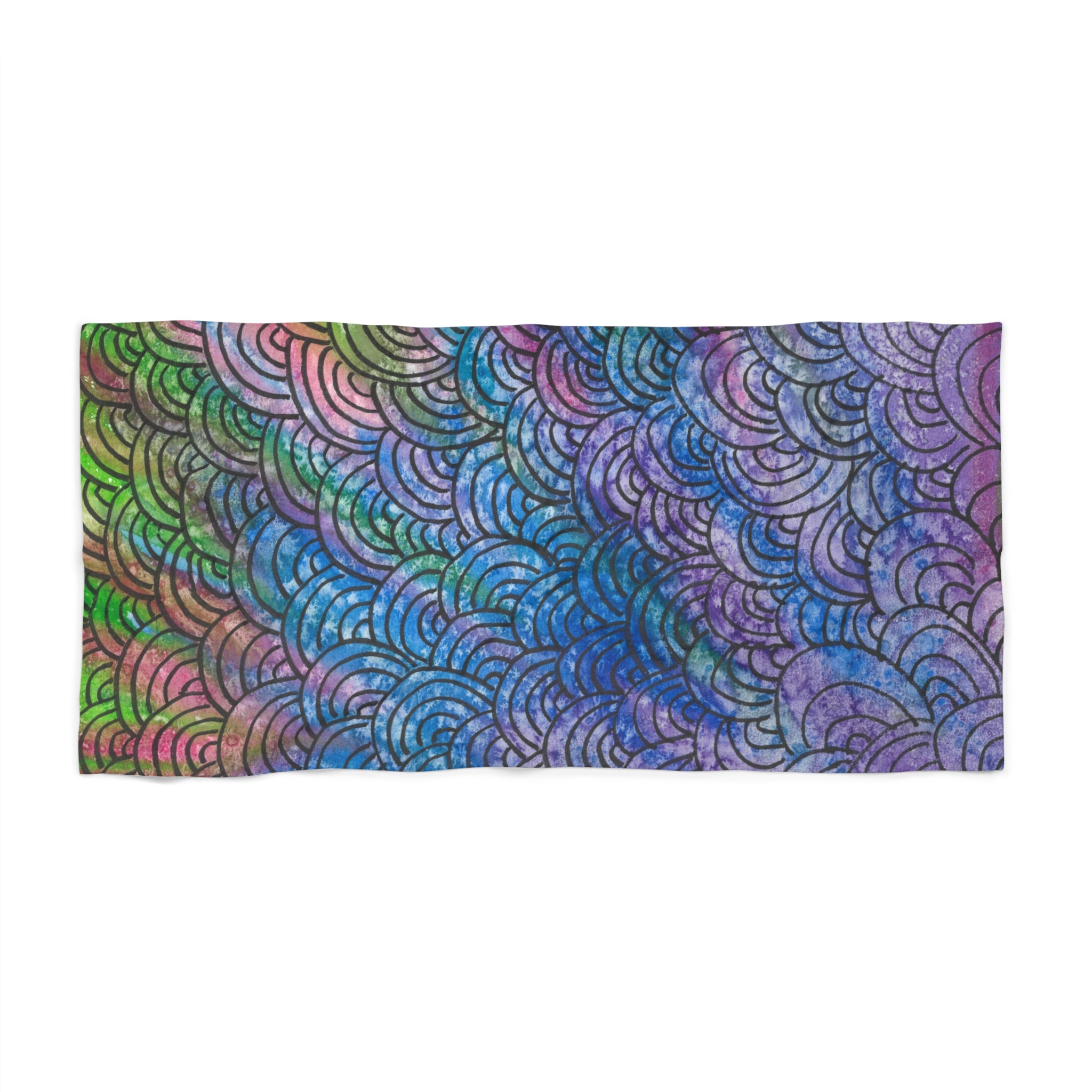 Colourful Abstract Beach Towels, Cotton Loop backing for Durability, 2 Sizes.  For Family and friends or a Special Gift #84 Ah The Past