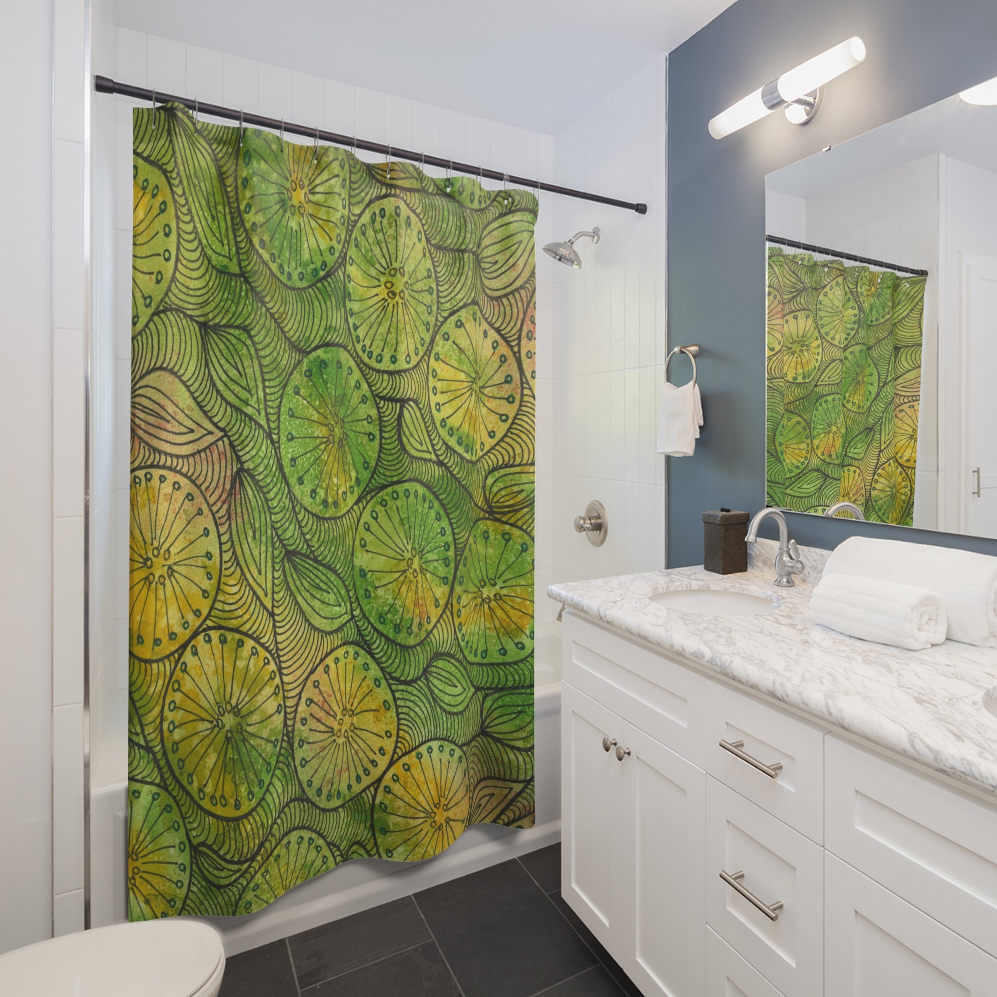Beautiful Shower Curtains to Refresh Your Bathroom. Colourful Abstract Designs. Perfect For Your Bathroom or Special House-Warming Gift #63 Margarita Mondays