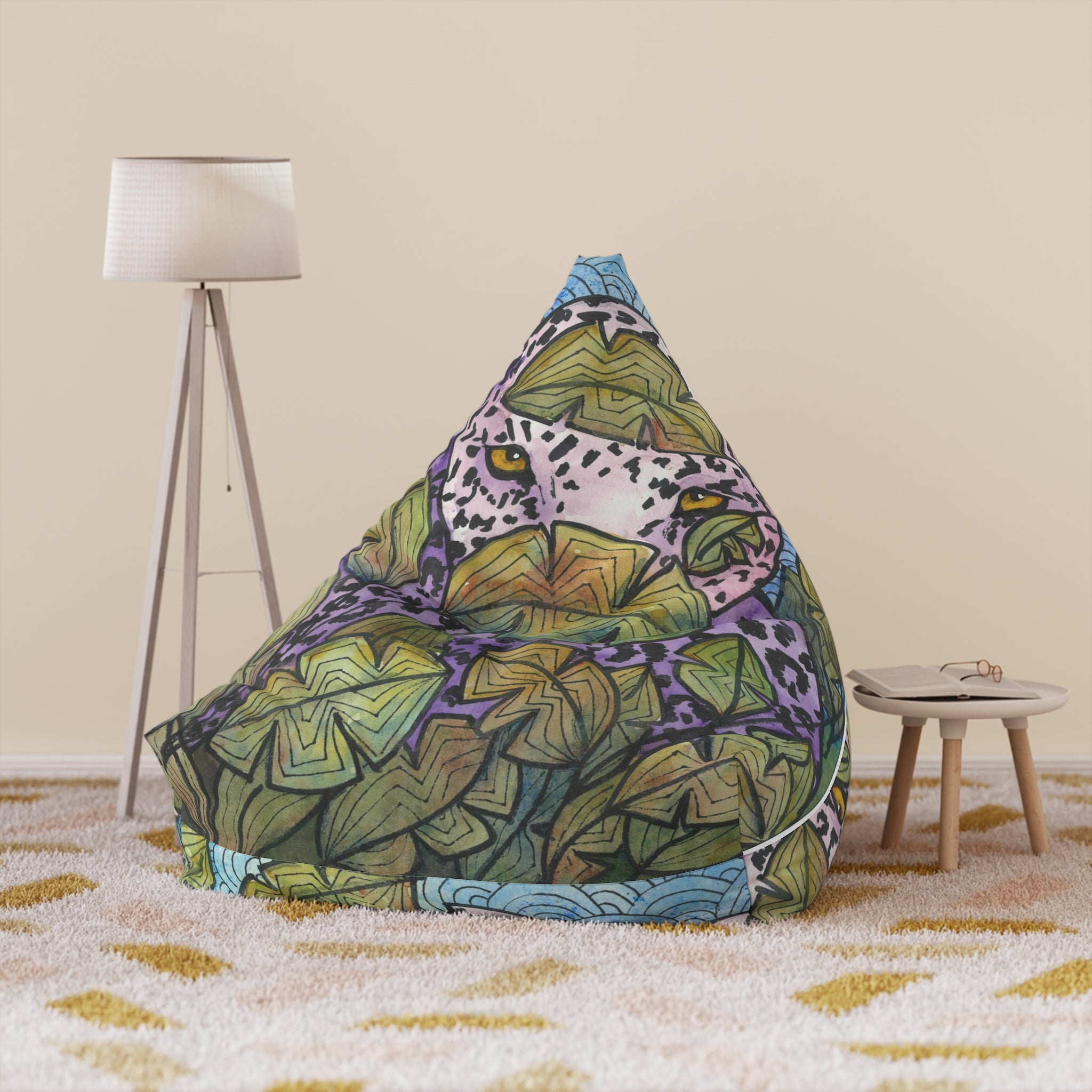 Bean Bag Chair Covers For Indoor & Outdoor - 2 Sizes - Exciting Abstract Design #76 Purrfect Blend
