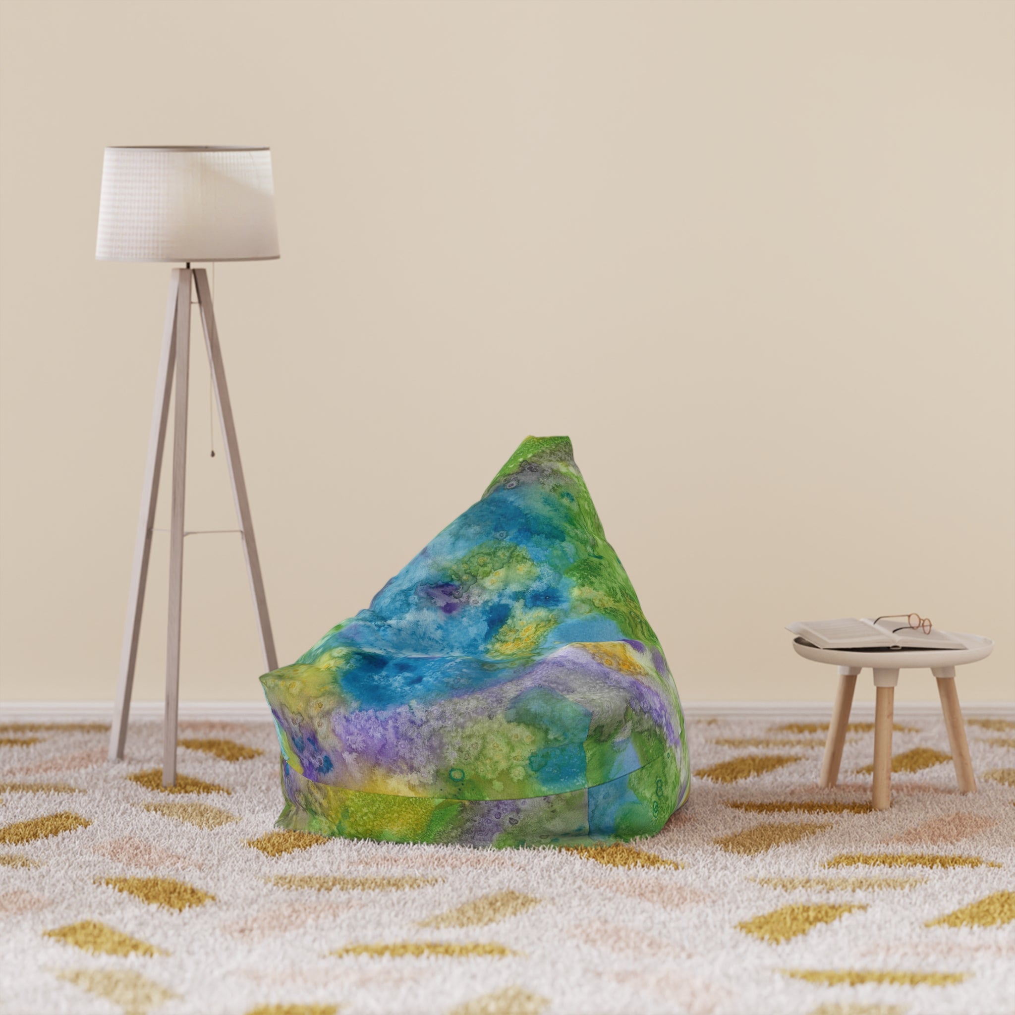 Bean Bag Chair Covers For Indoor & Outdoor - 2 Sizes - Exciting Abstract Design #60 Happy Holidays