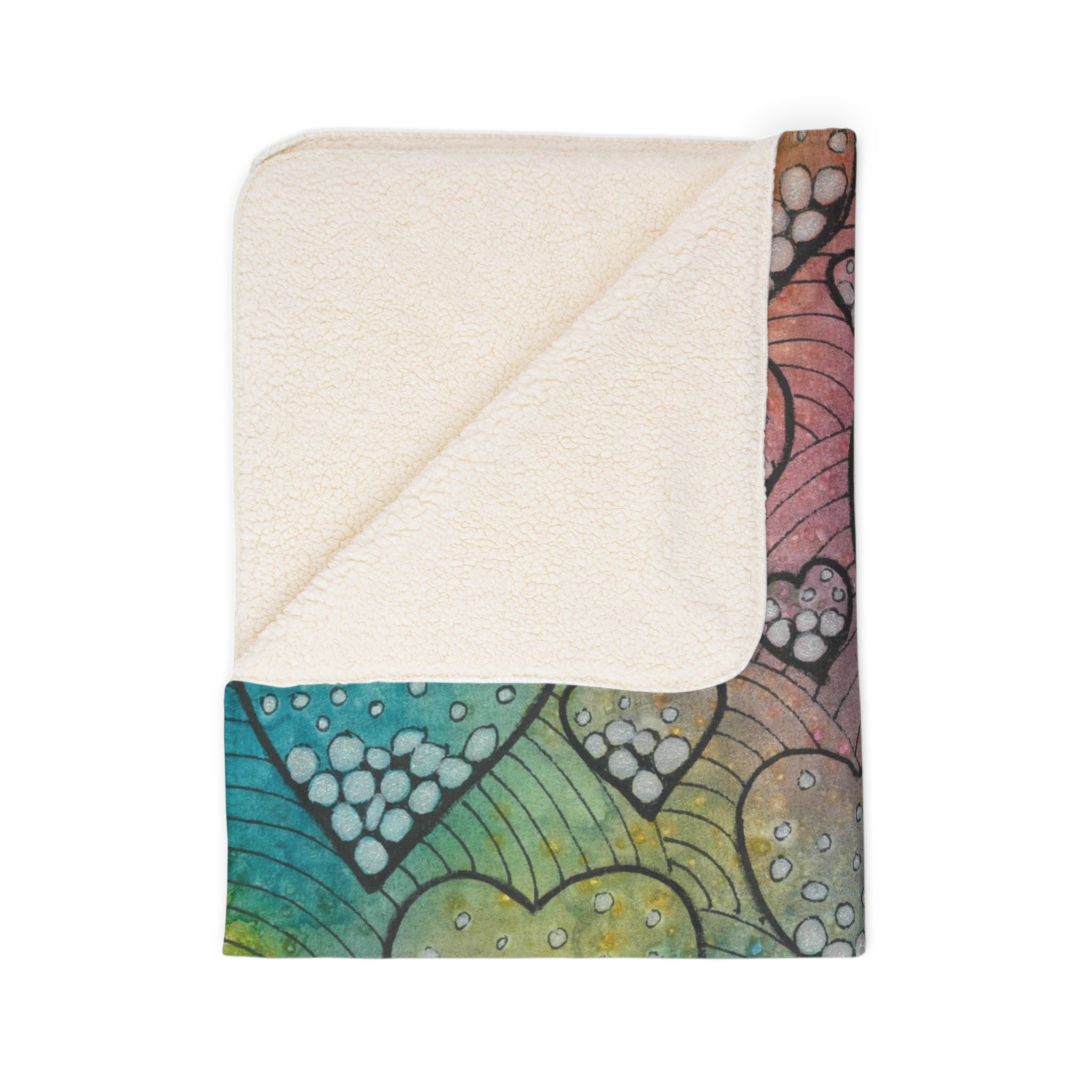 Fleece Throw Blanket, Textured Sherpa Underside, Hemmed, 2 Sizes. Colourful Abstract Design. Perfect for Bedroom, Living Room, or Special Gift #97 Whats Love Got To Do With It