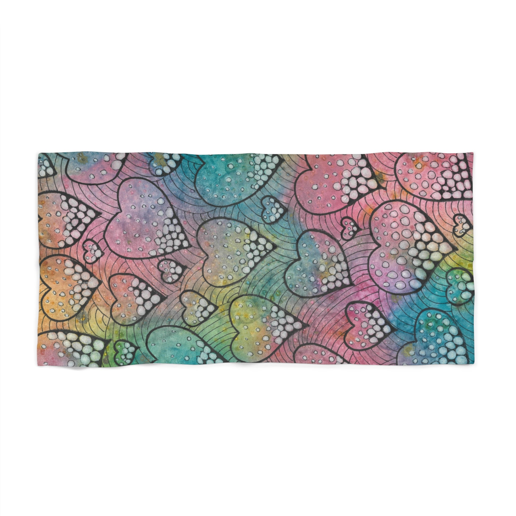 Colourful Abstract Beach Towels, Cotton Loop backing for Durability, 2 Sizes.  For Family and friends or a Special Gift #97 Whats Love Got To Do With It