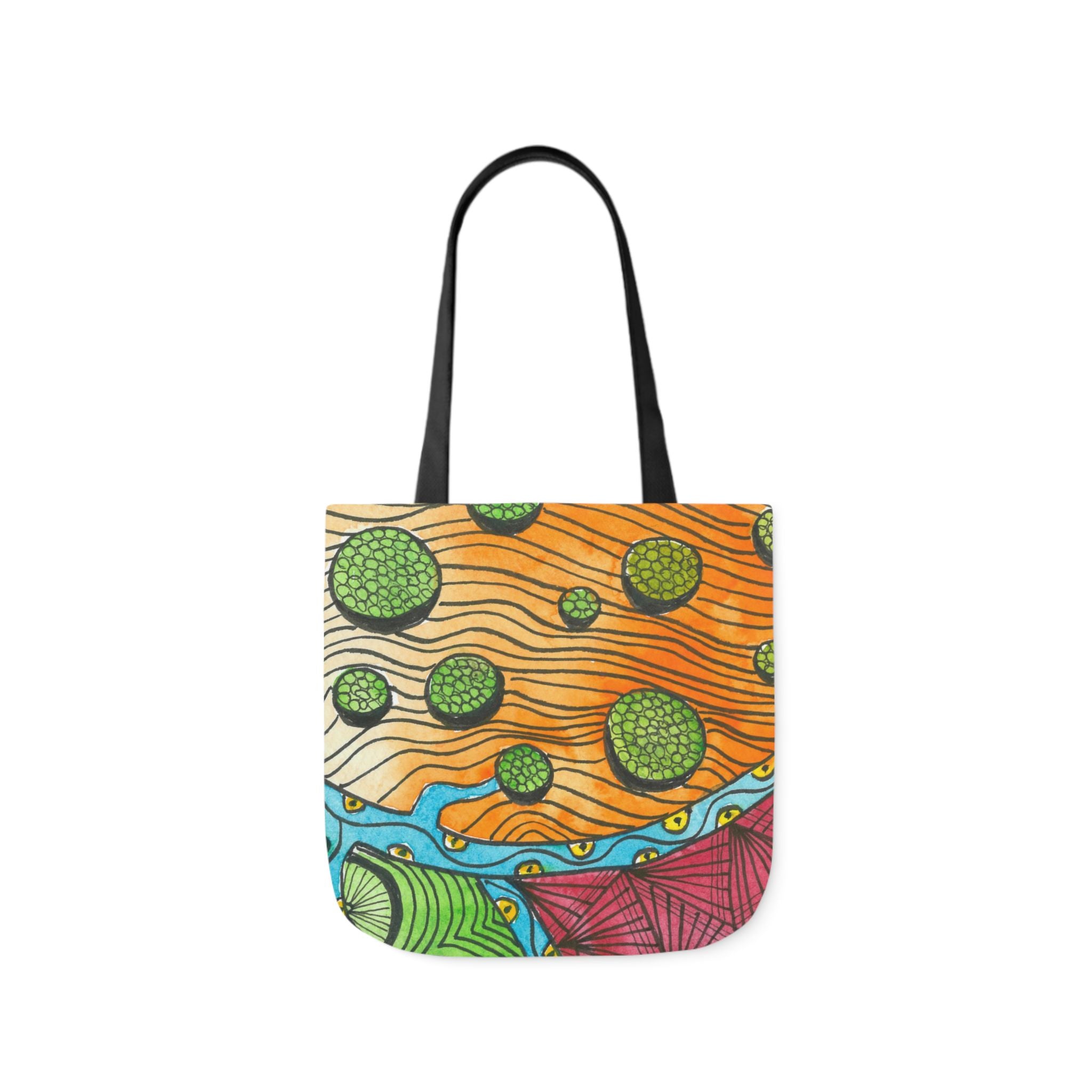 Canvas Tote Bags, Colourful Abstract Designs, 5-Color Straps, 3 Sizes.  For Family and friends or a Special Gift #11 Todays The Day