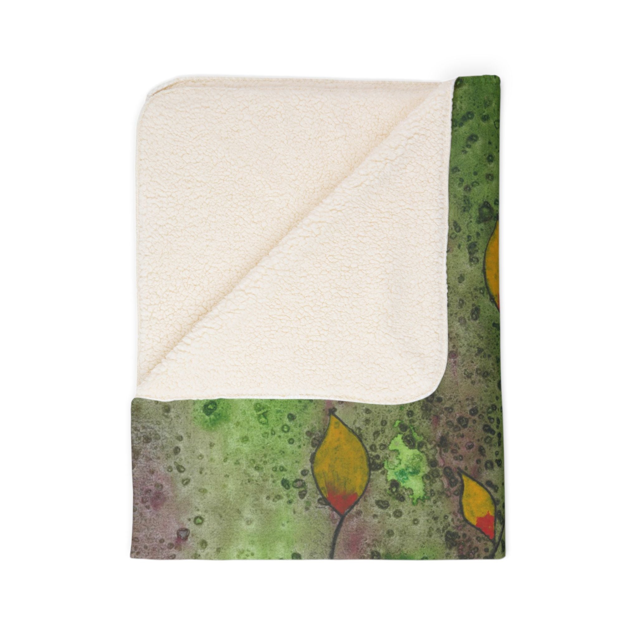 Fleece Throw Blanket, Textured Sherpa Underside, Hemmed, 2 Sizes. Colourful Abstract Design. Perfect for Bedroom, Living Room, or Special Gift #98 HOPE