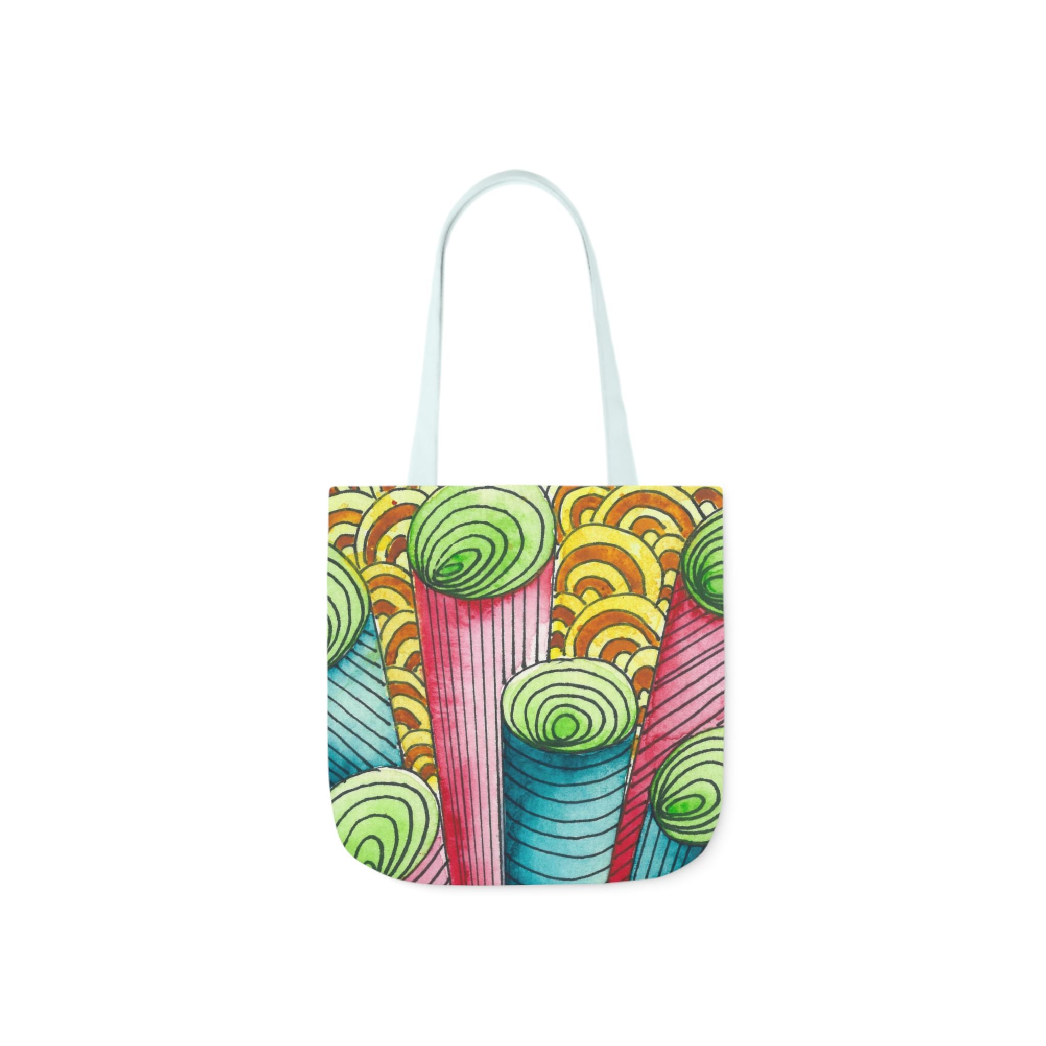 Canvas Tote Bags, Colourful Abstract Designs, 5-Color Straps, 3 Sizes.  For Family and friends or a Special Gift #93 On A Mission