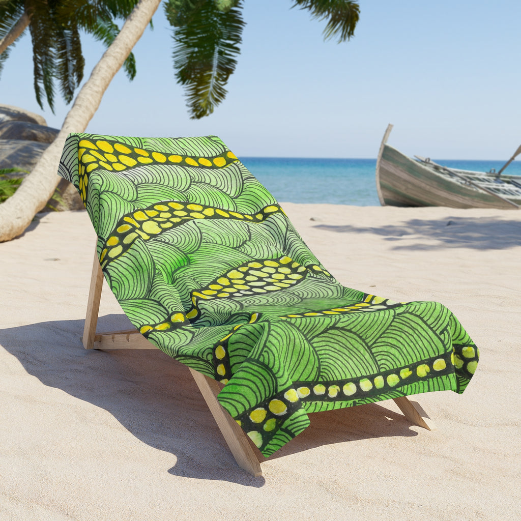 Colourful Abstract Beach Towels, Cotton Loop backing for Durability, 2 Sizes.  For Family and friends or a Special Gift #13 Watcha Thinking
