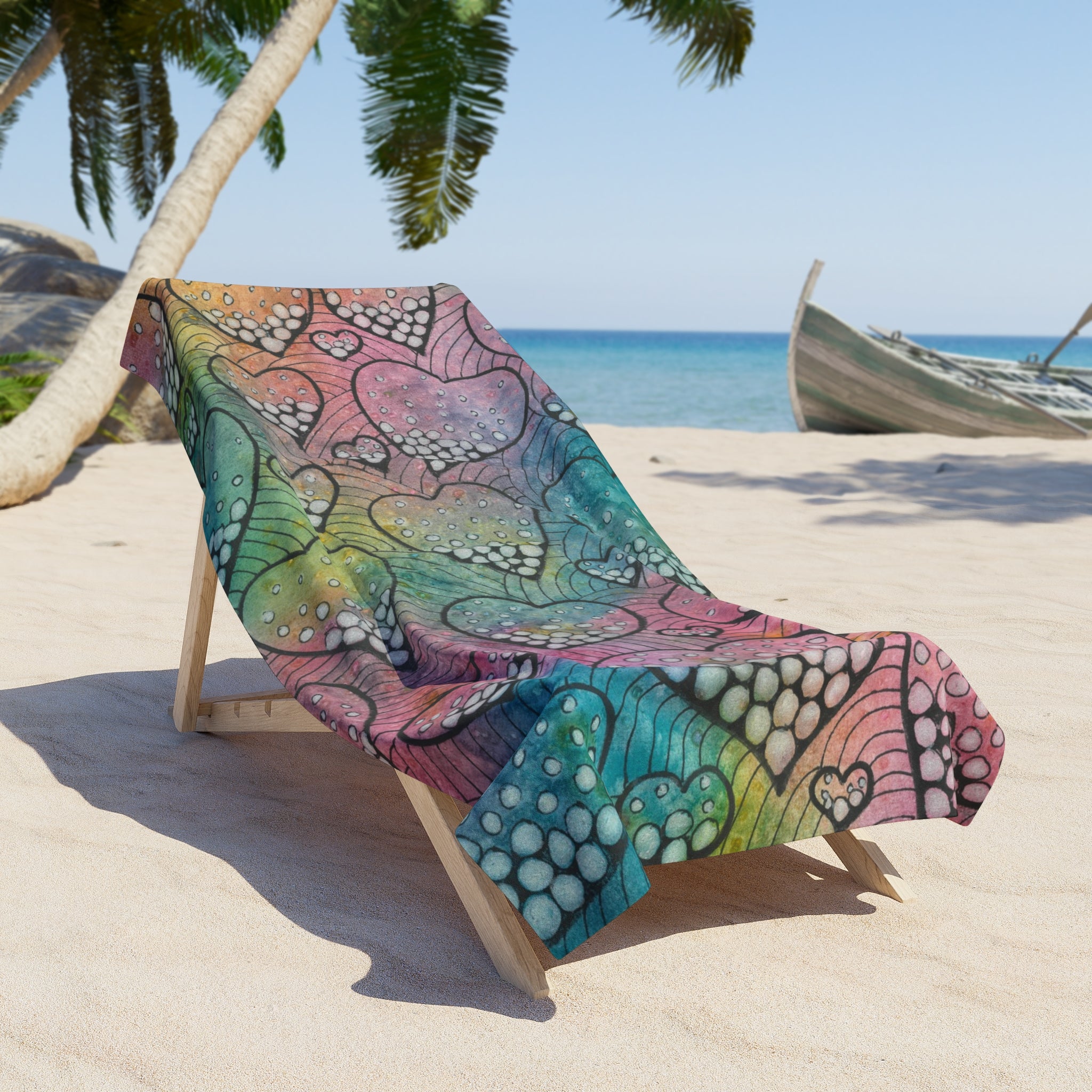 Colourful Abstract Beach Towels, Cotton Loop backing for Durability, 2 Sizes.  For Family and friends or a Special Gift #97 Whats Love Got To Do With It