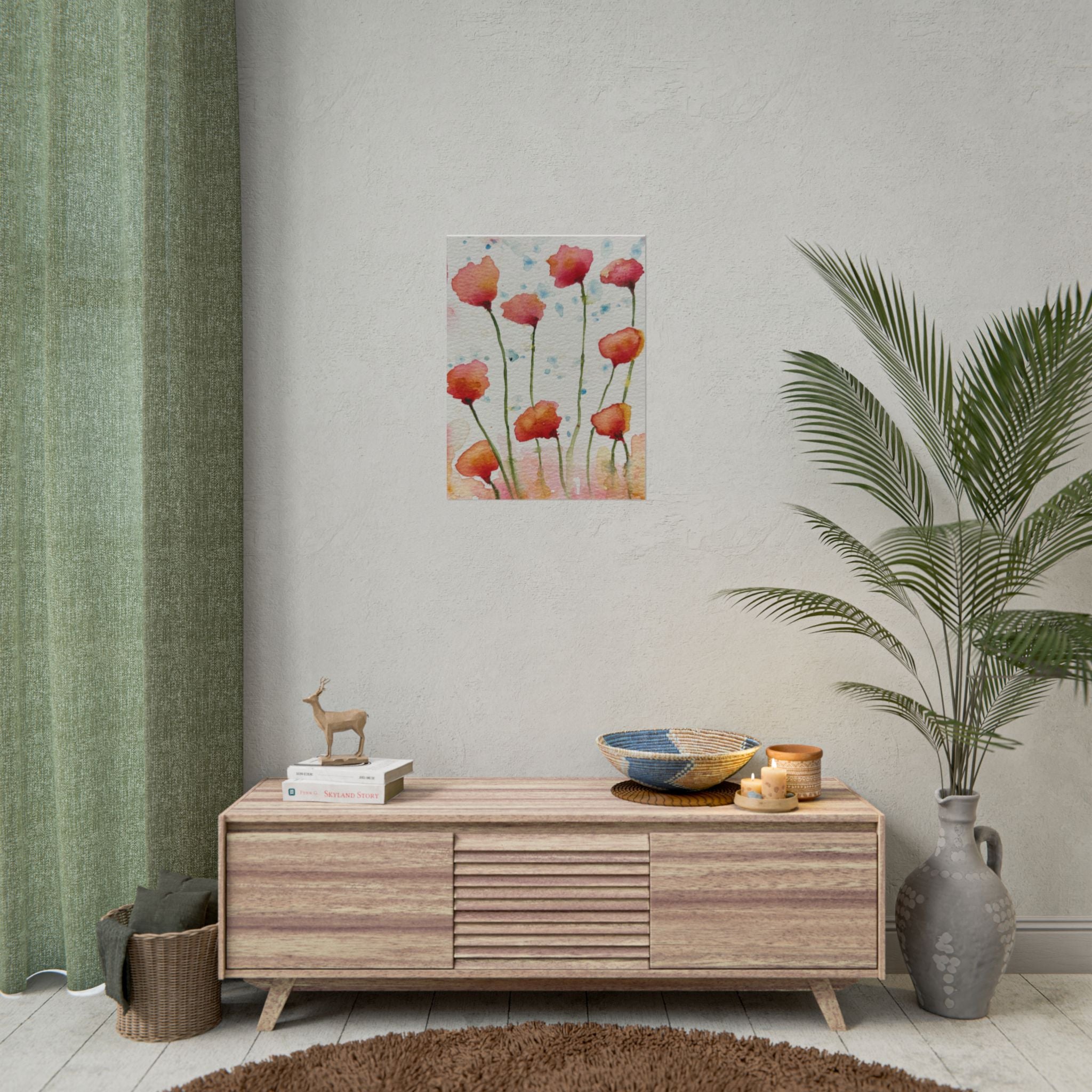 Large Colourful Wall Art, Posters & Prints, For Office, Bedroom or Living Room, or Special Gift #94 Poppies Galore