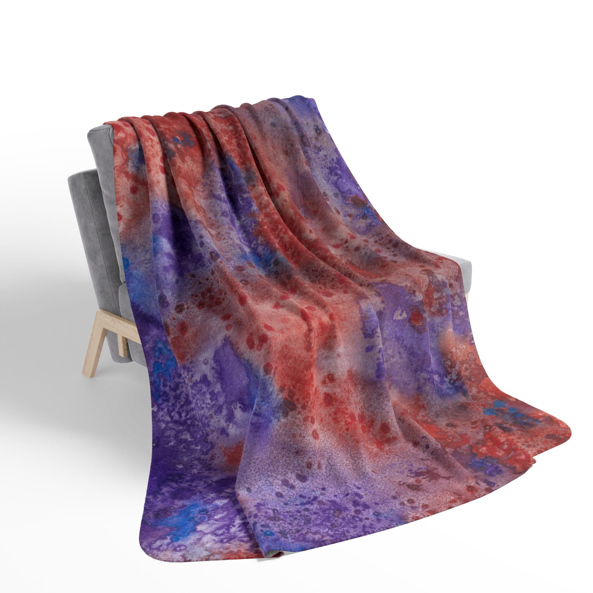 Fleece Throw Blanket, Textured Sherpa Underside, Hemmed, 2 Sizes. Colourful Abstract Design. Perfect for Bedroom, Living Room, or Special Gift #51 In The Beginning
