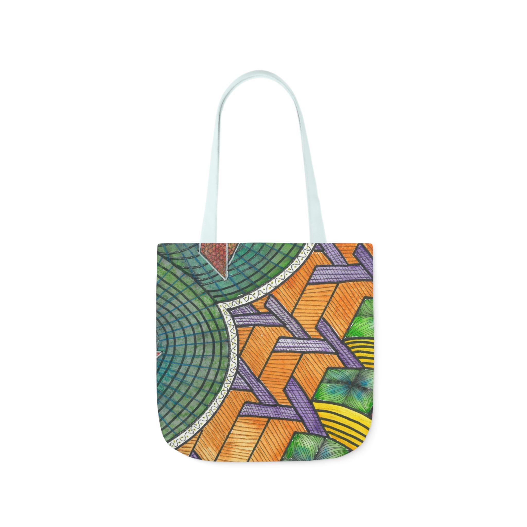 Canvas Tote Bags, Colourful Abstract Designs, 5-Color Straps, 3 Sizes.  For Family and friends or a Special Gift #31 T'Eye Land