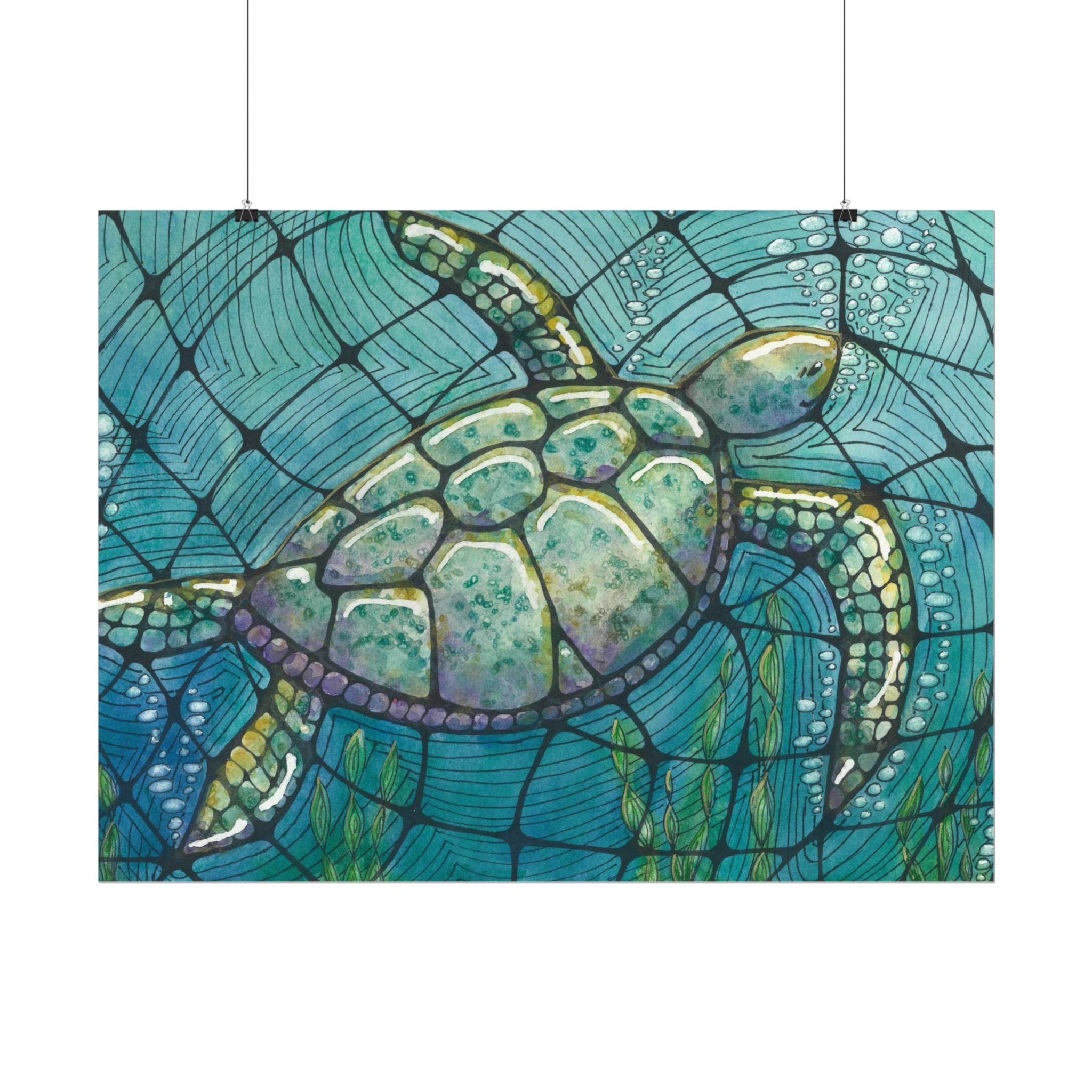 Large Colourful Wall Art, Posters & Prints, For Office, Bedroom or Living Room, or Special Gift #73 Turtling Along