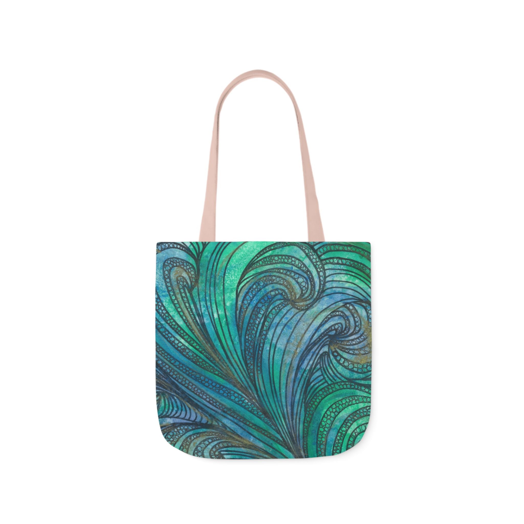 Canvas Tote Bags, Colourful Abstract Designs, 5-Color Straps, 3 Sizes.  For Family and friends or a Special Gift #71 Call Of The Sea