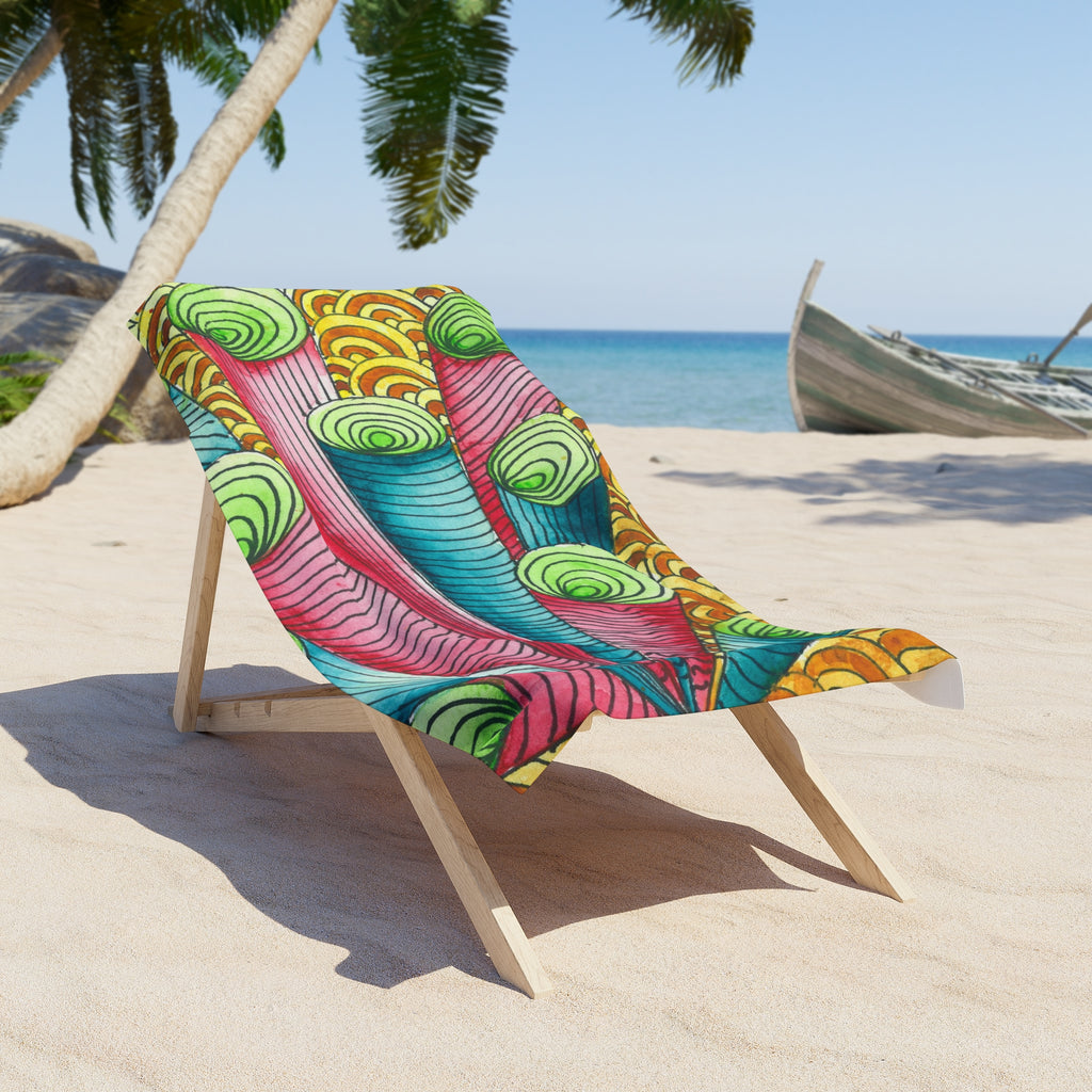 Colourful Abstract Beach Towels, Cotton Loop backing for Durability, 2 Sizes.  For Family and friends or a Special Gift #93 On A Mission