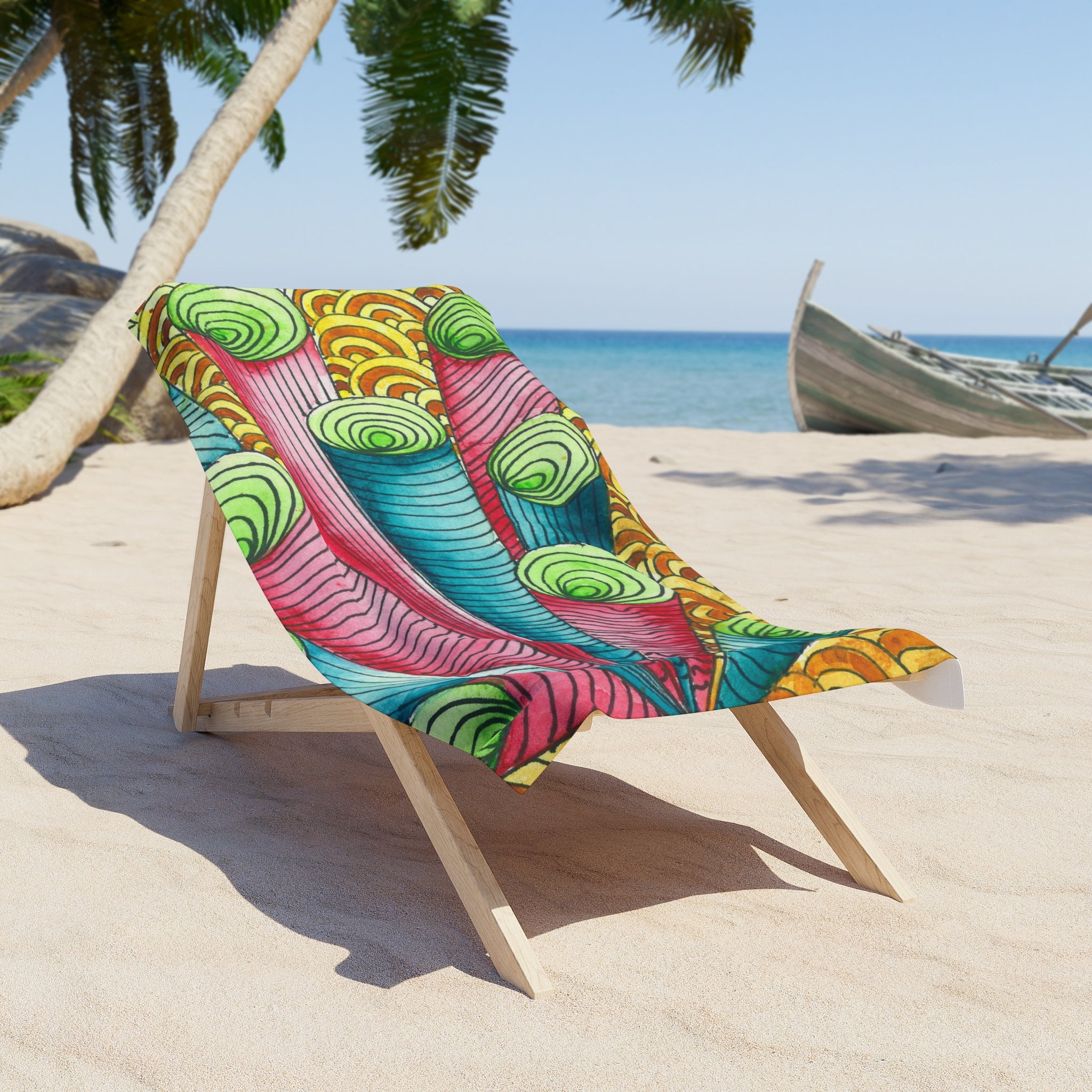 Colourful Abstract Beach Towels, Cotton Loop backing for Durability, 2 Sizes.  For Family and friends or a Special Gift #93 On A Mission