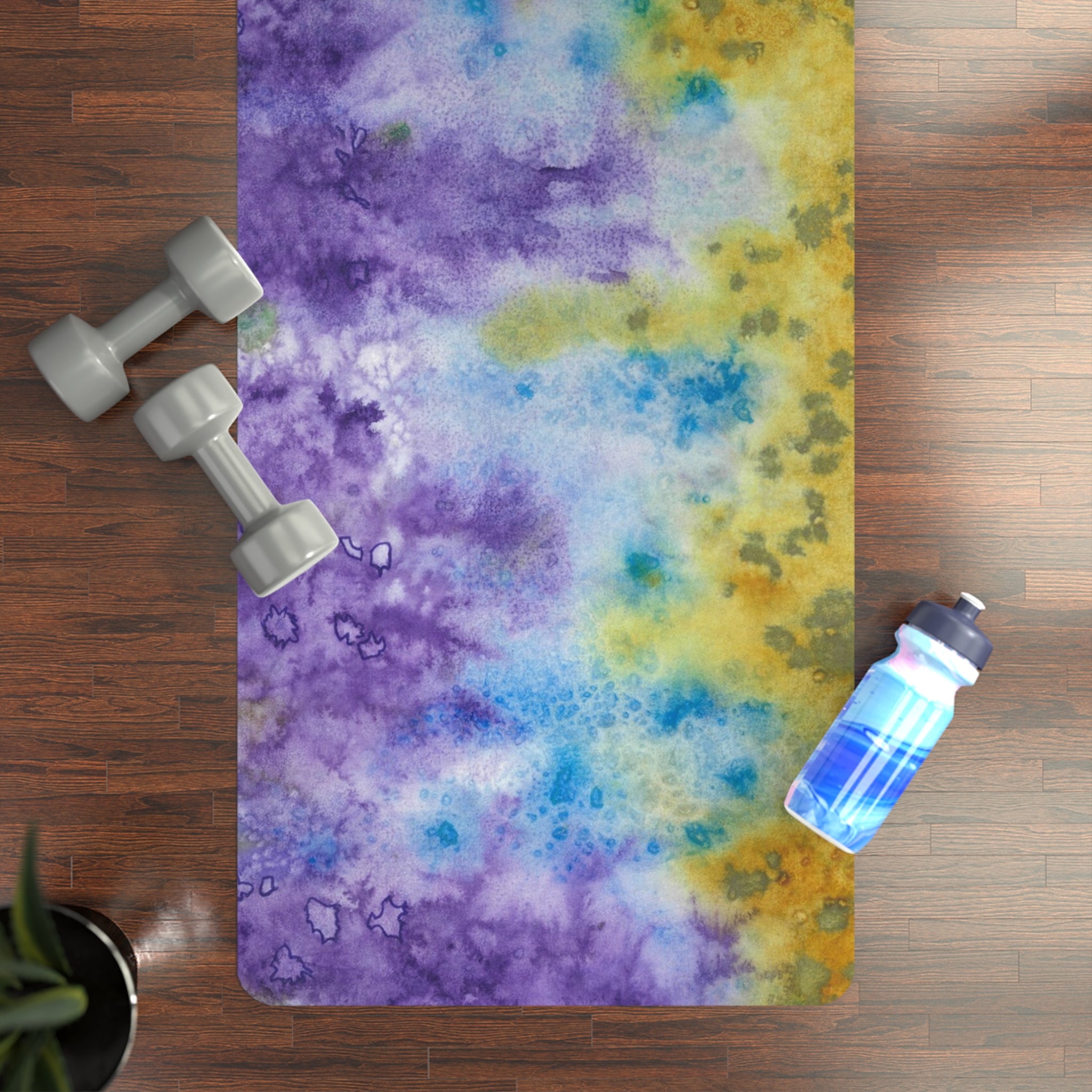 Yoga Mats and Gym Mats. Colourful Abstract Designs. Perfect for Home, Yoga or Gym Class, or a Special Gift #74 Lavender Fields