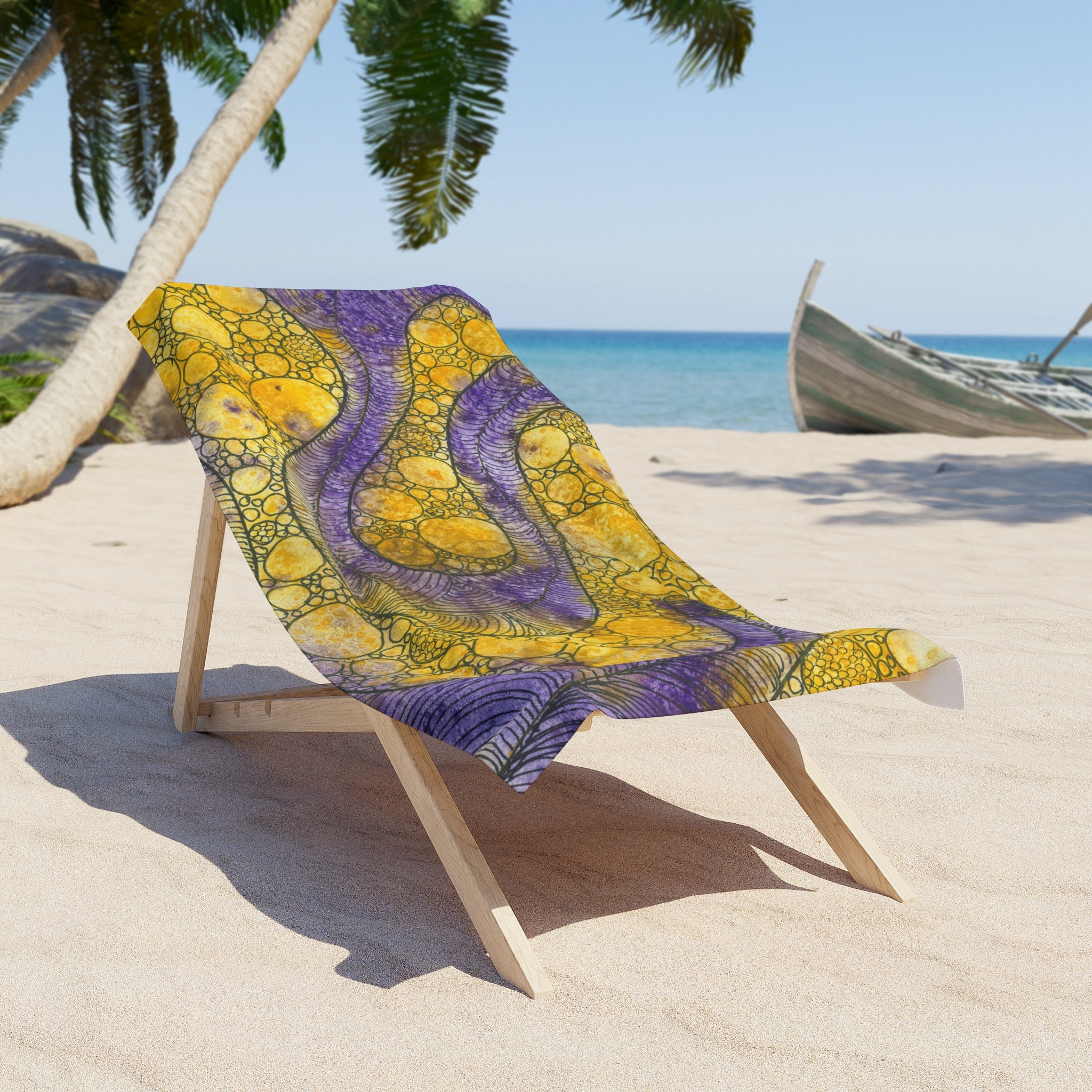 Colourful Abstract Beach Towels, Cotton Loop backing for Durability, 2 Sizes.  For Family and friends or a Special Gift #64 Is Now A Good Time